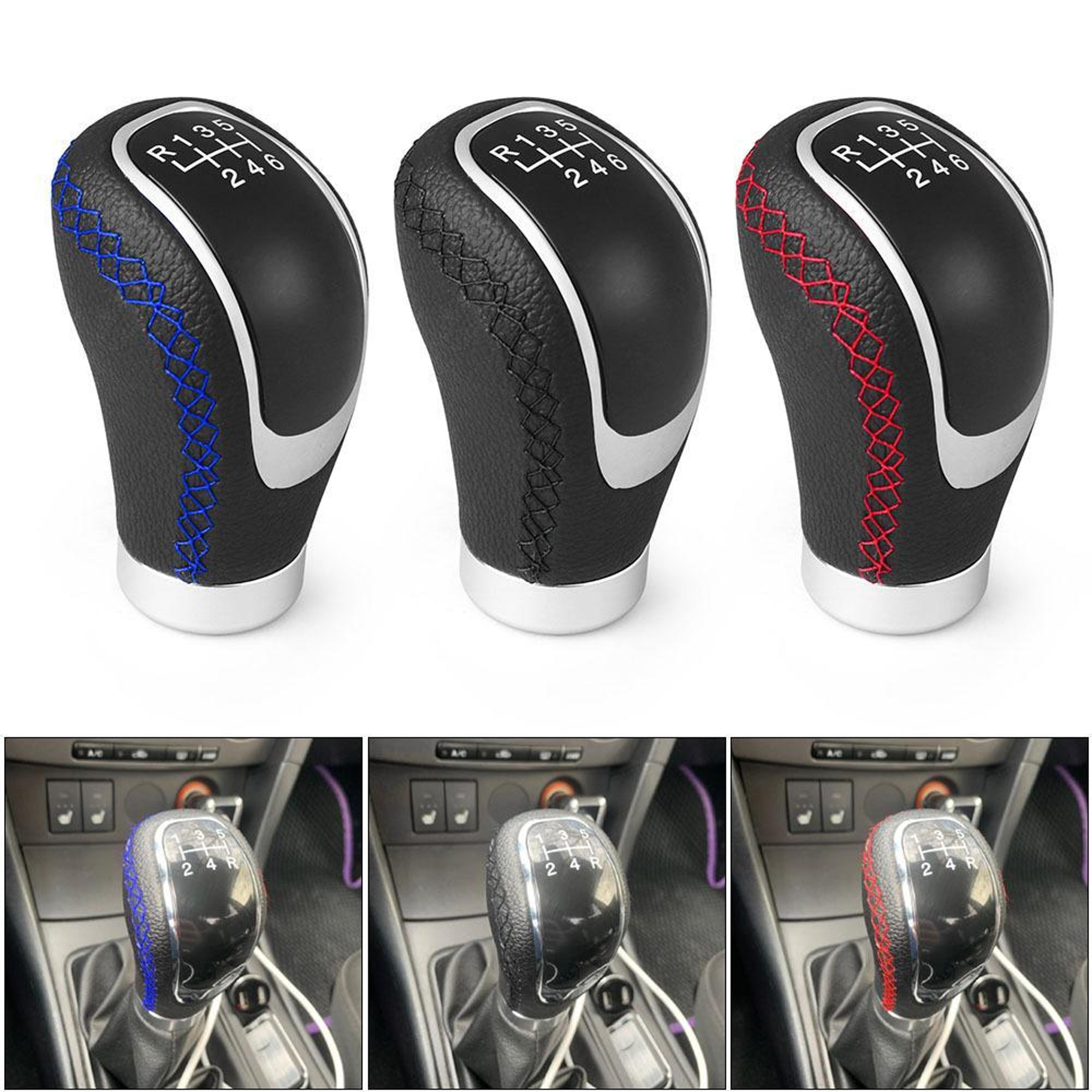 universal car shift knob pu gear shift lever with 3 position dial for manual transmission