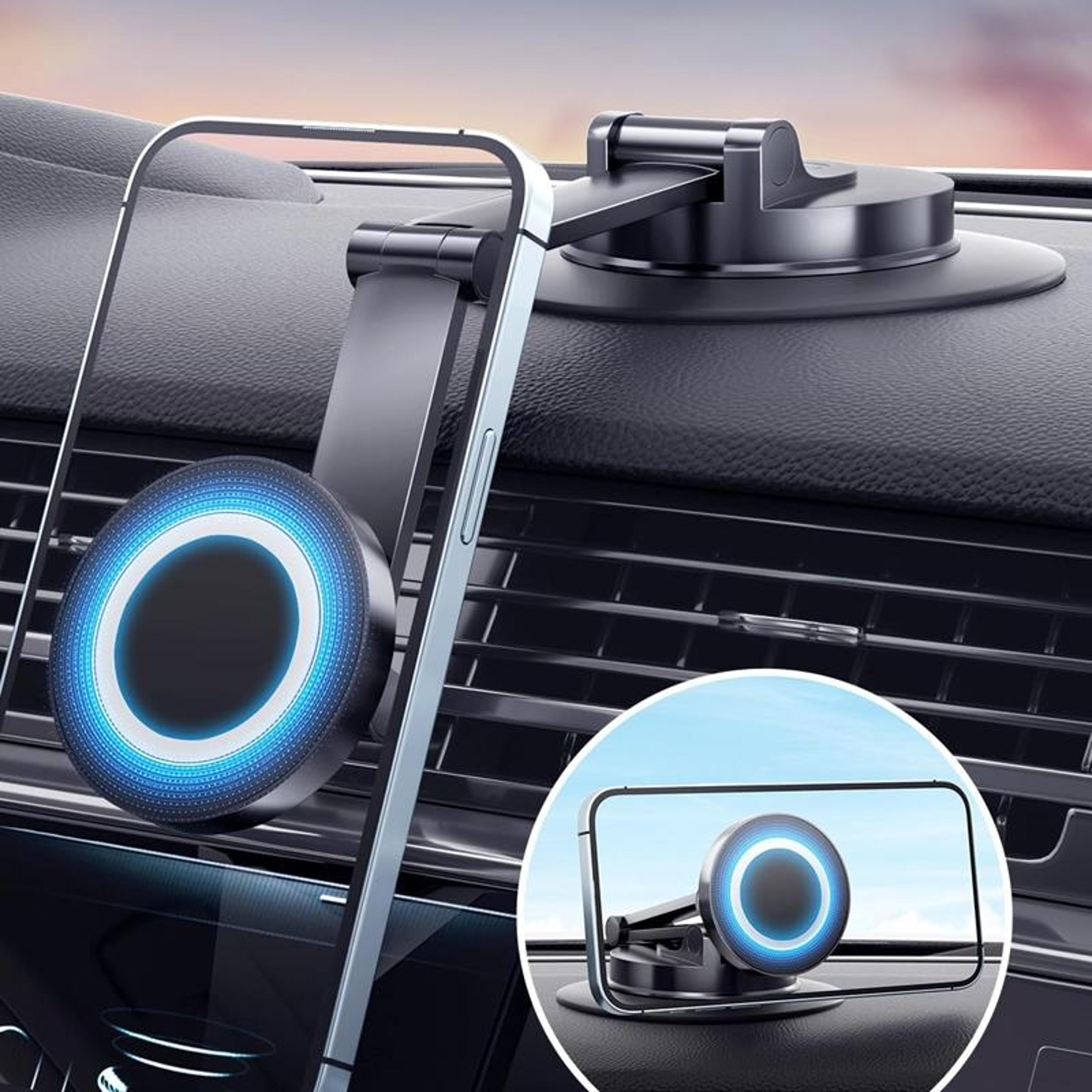 magsafe car mount 360 rotating magnetic phone holder foldable metal dashboard stand