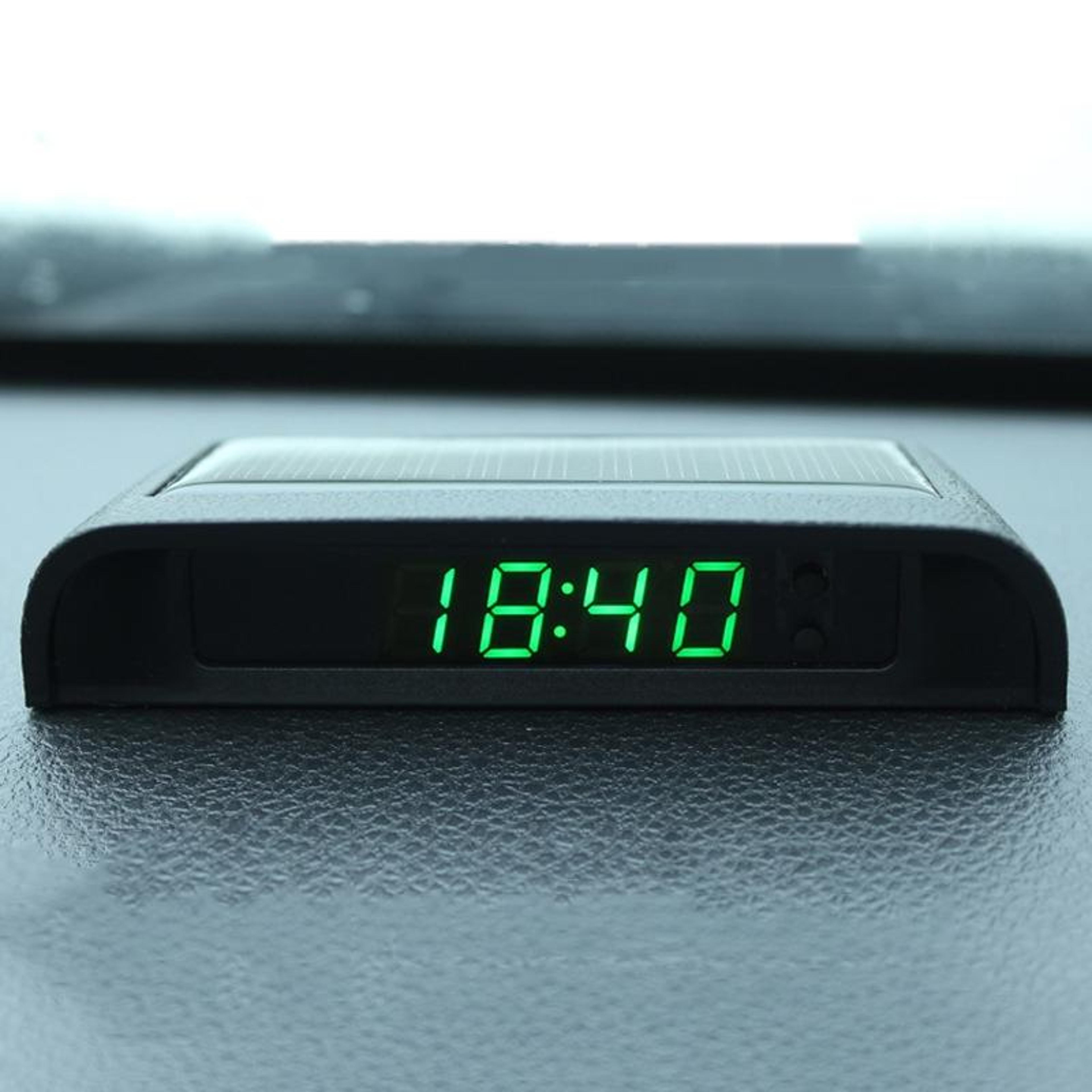 solar car dashboard clock digital car clock with temperature date week display usb rechargeable
