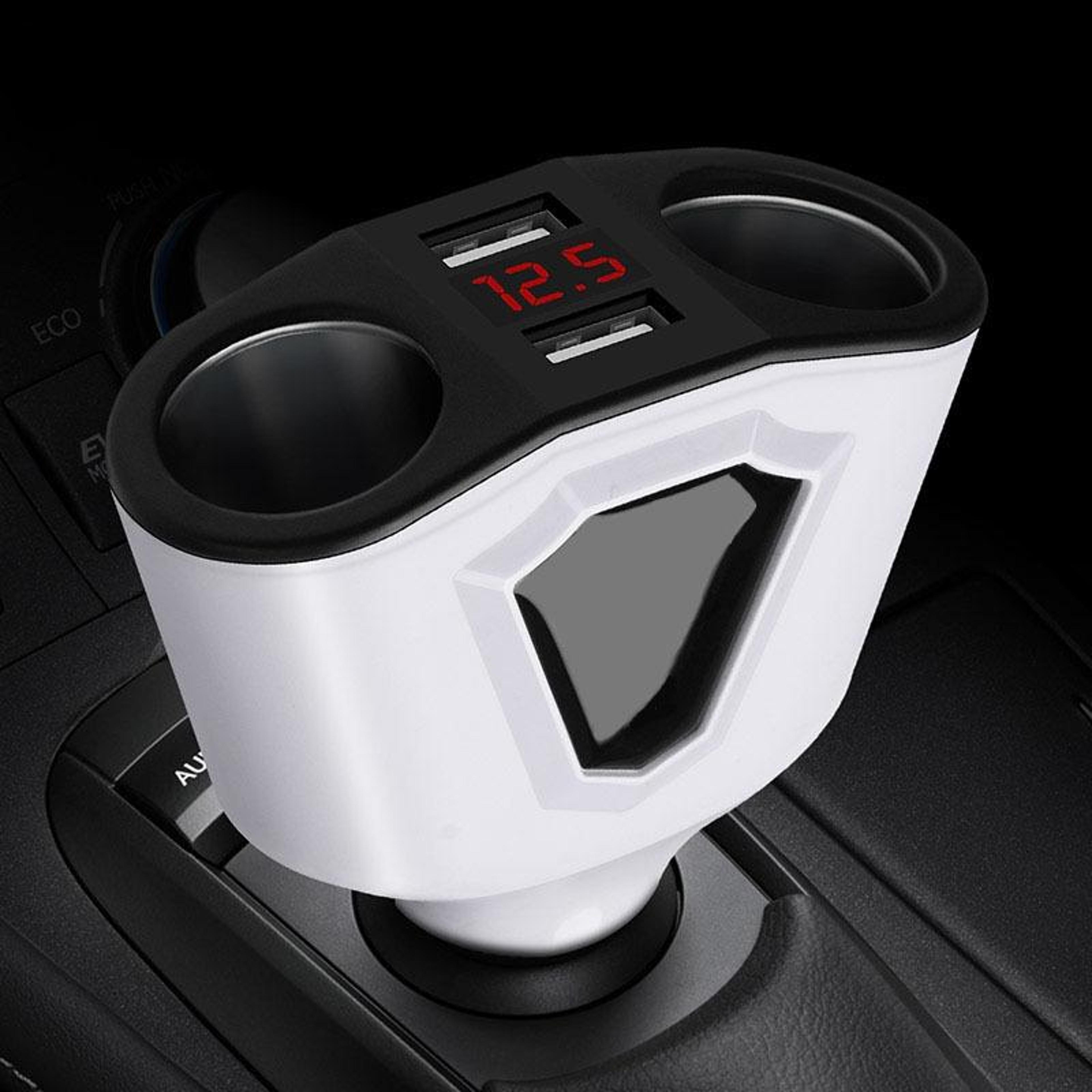 dual usb car charger with digital voltage display 120w fast usb car charger