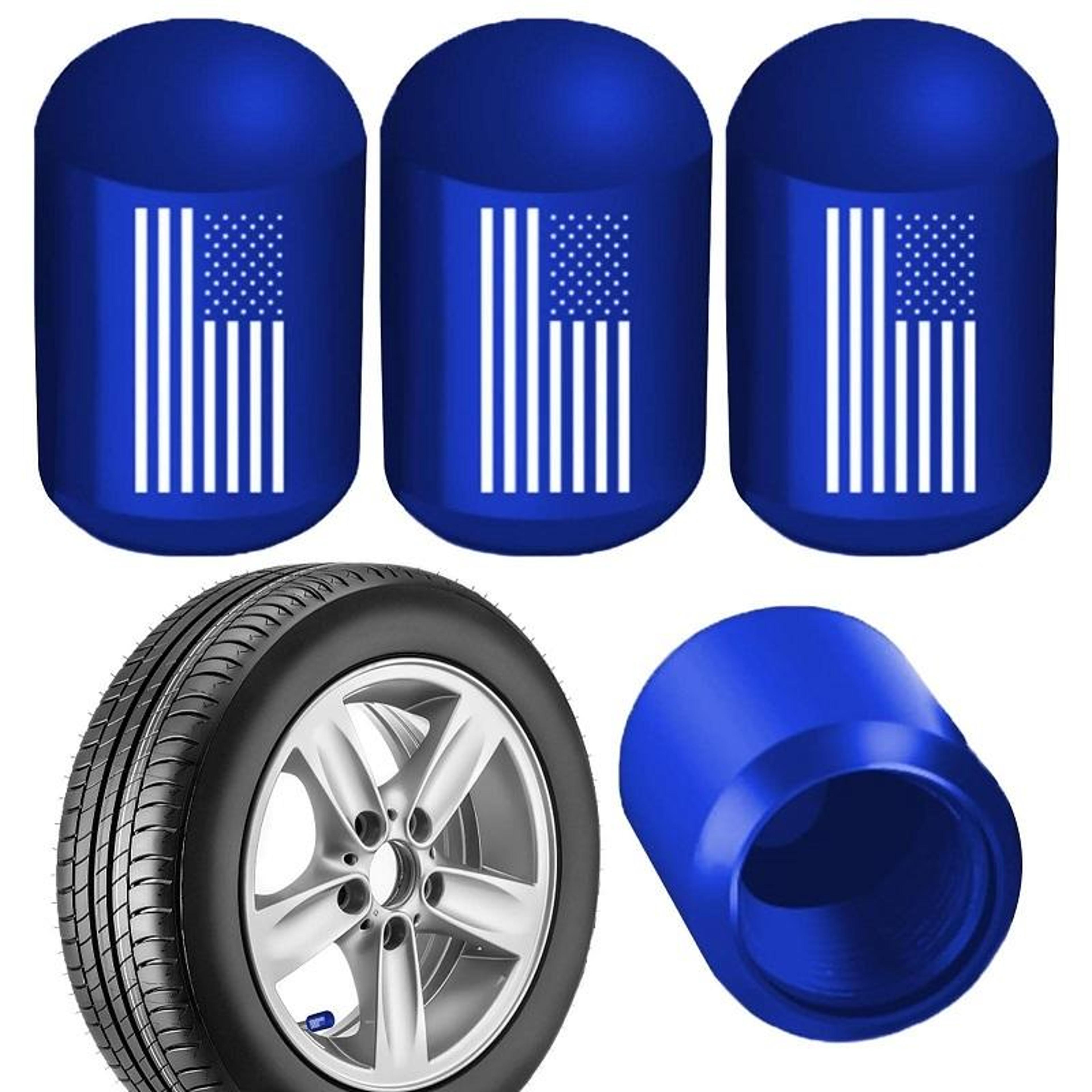 4pcs aluminum valve caps dustproof car tire valve stem caps with airtight rubber seal