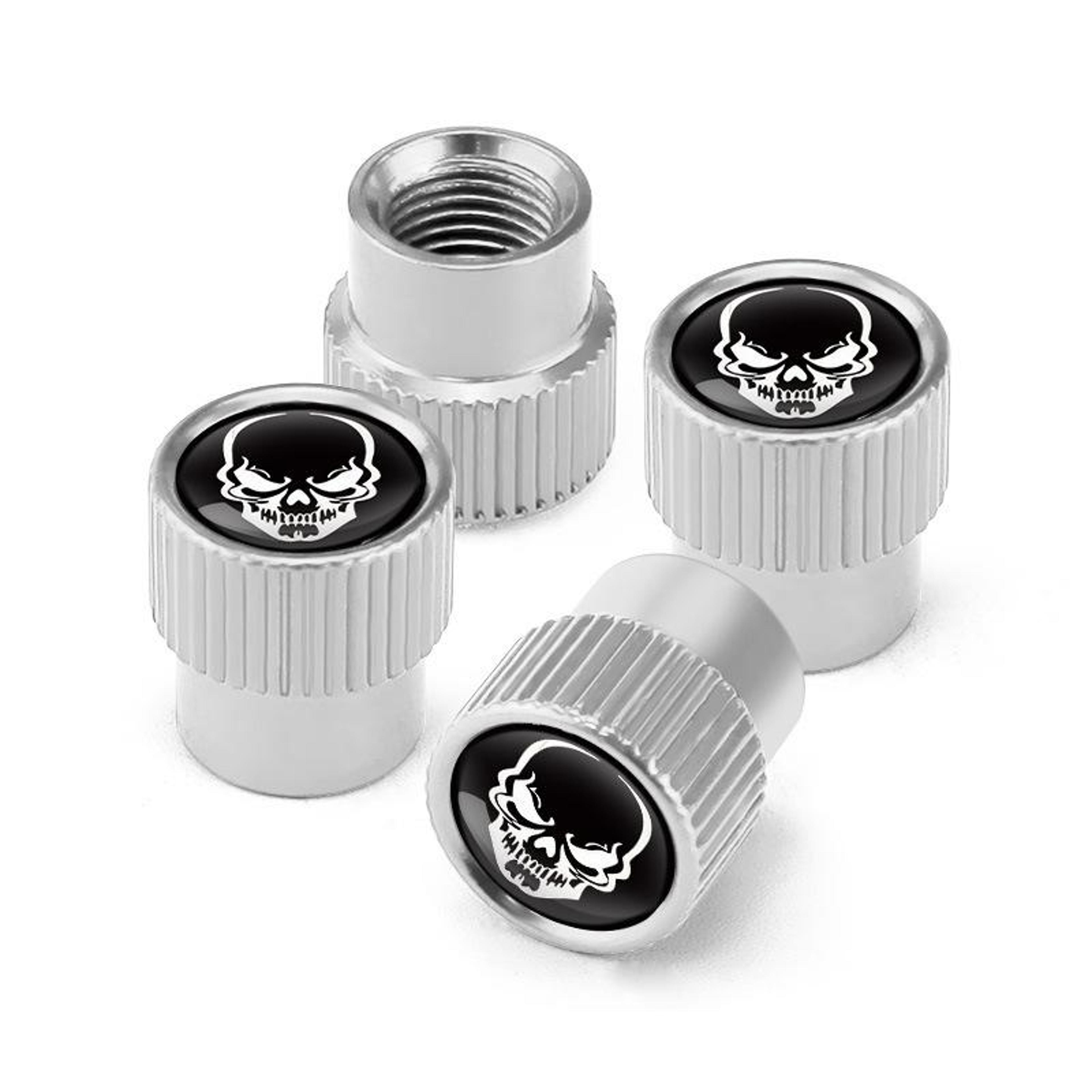 universal tire valve caps aluminum skeleton wheel valve stem covers 4 pcs