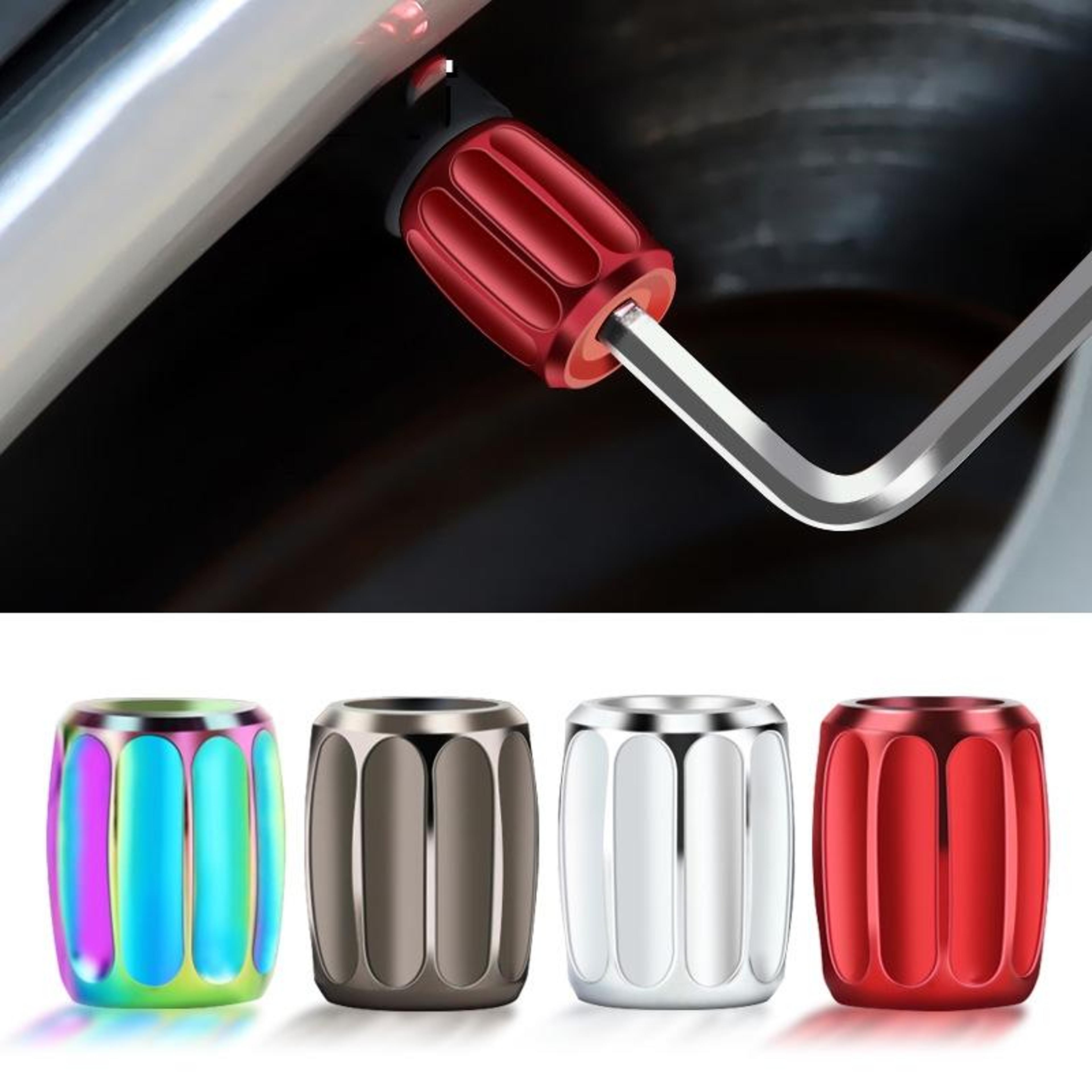 metal anti theft tire valve caps universal dustproof brass air valve stem covers 4 pcs