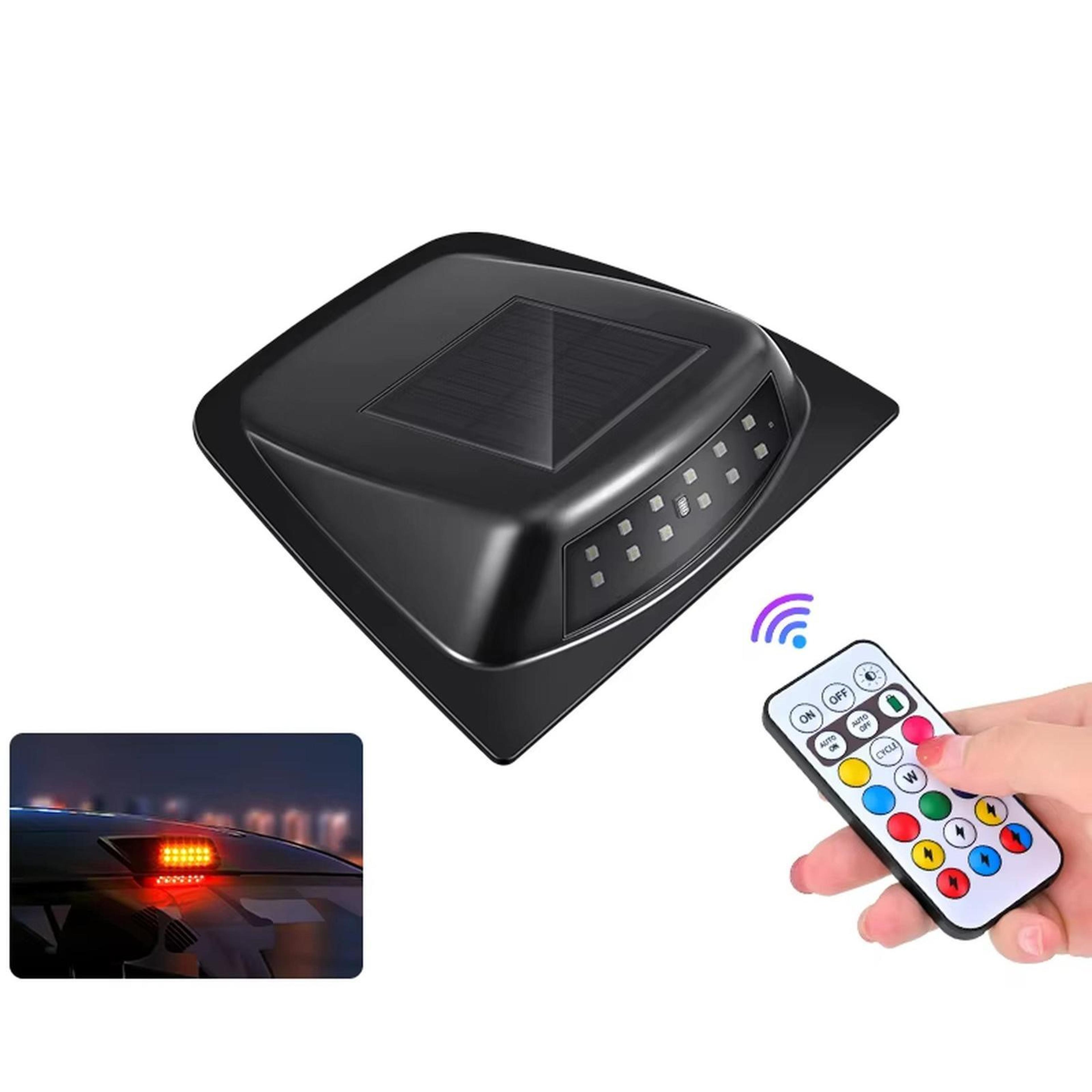 solar car roof light led warning beacon decorative safety lamp with smart vibration sensor