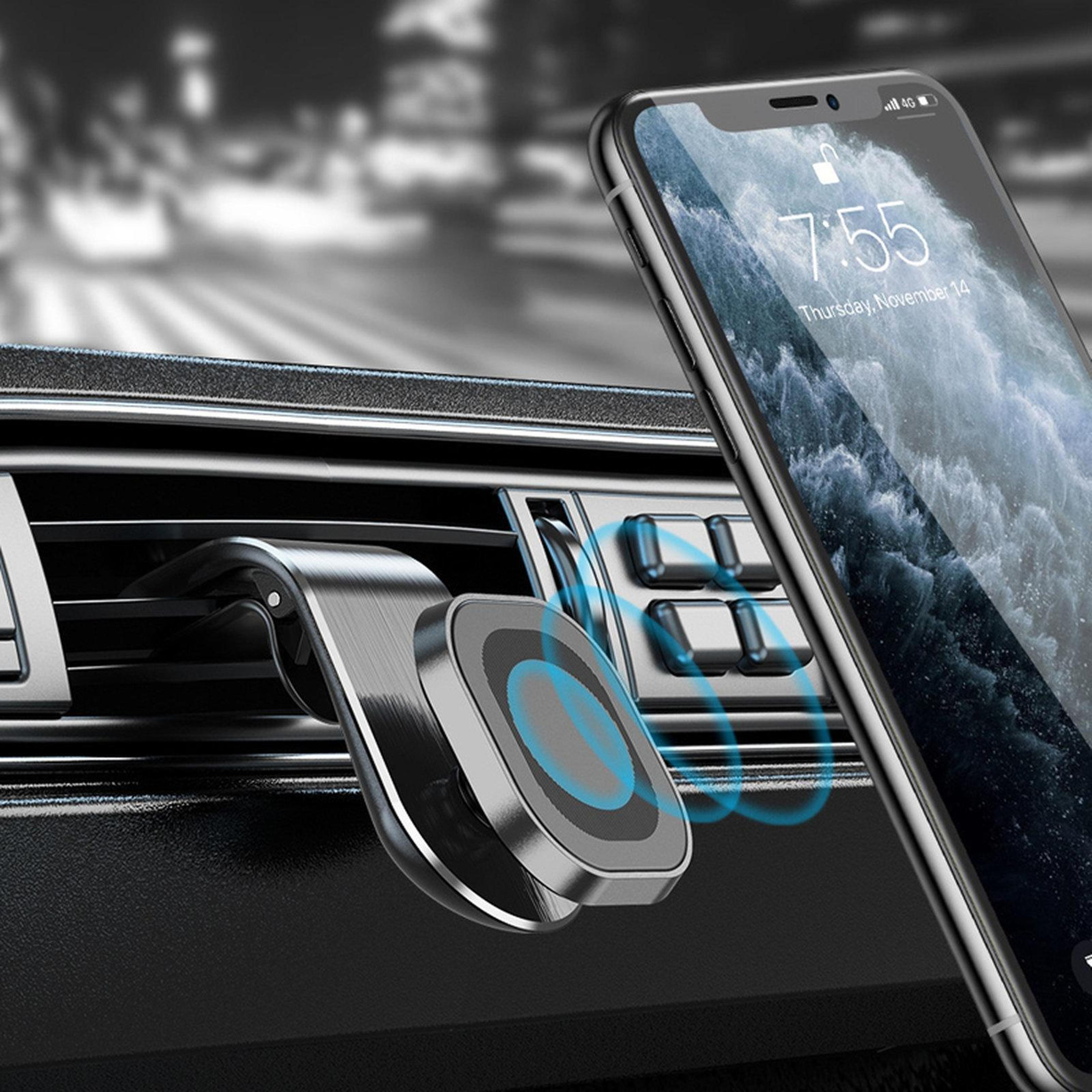 magnetic car phone holder car vent phone mount with strong grip and silicone clip