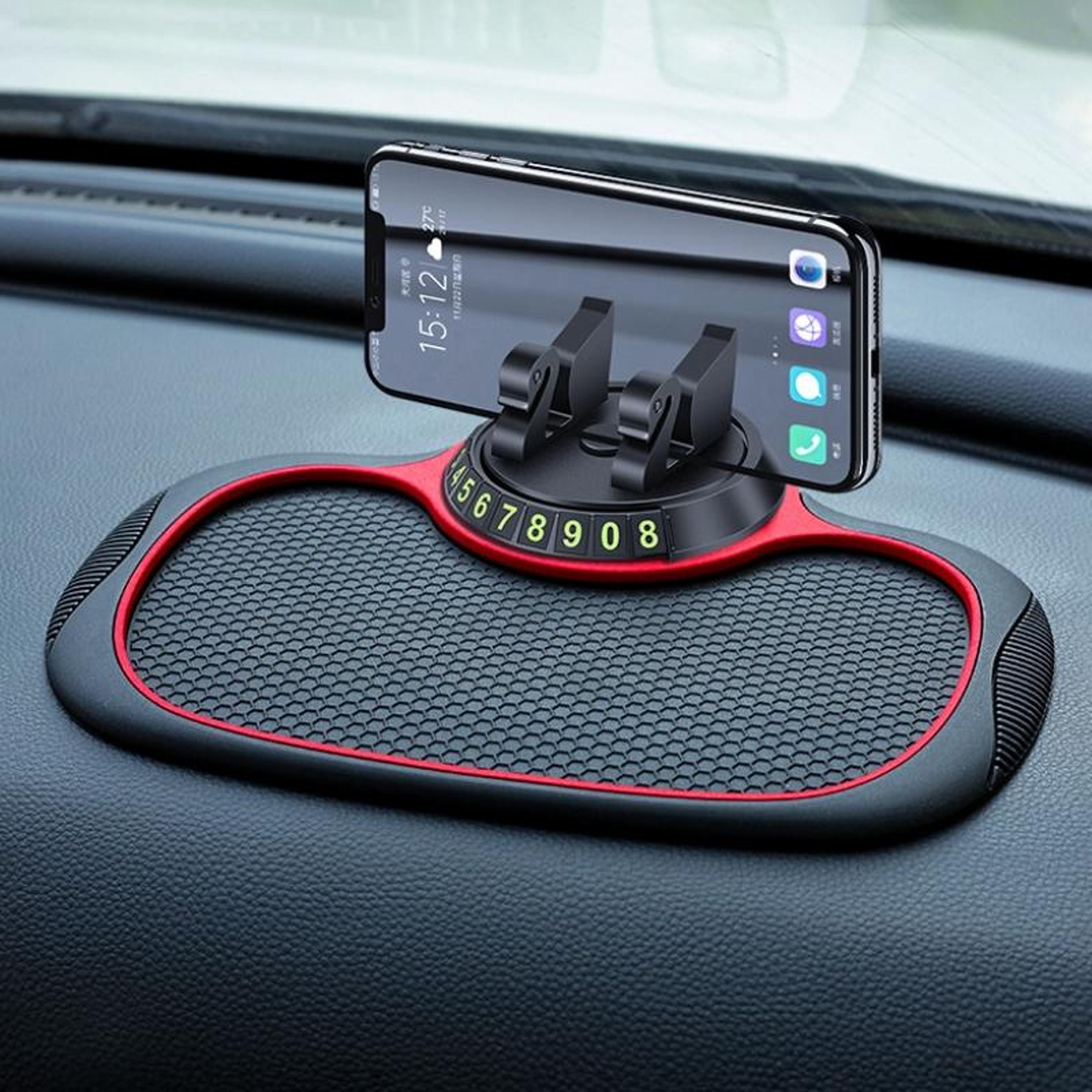 car phone holder non slip dashboard mat with temporary parking number plate