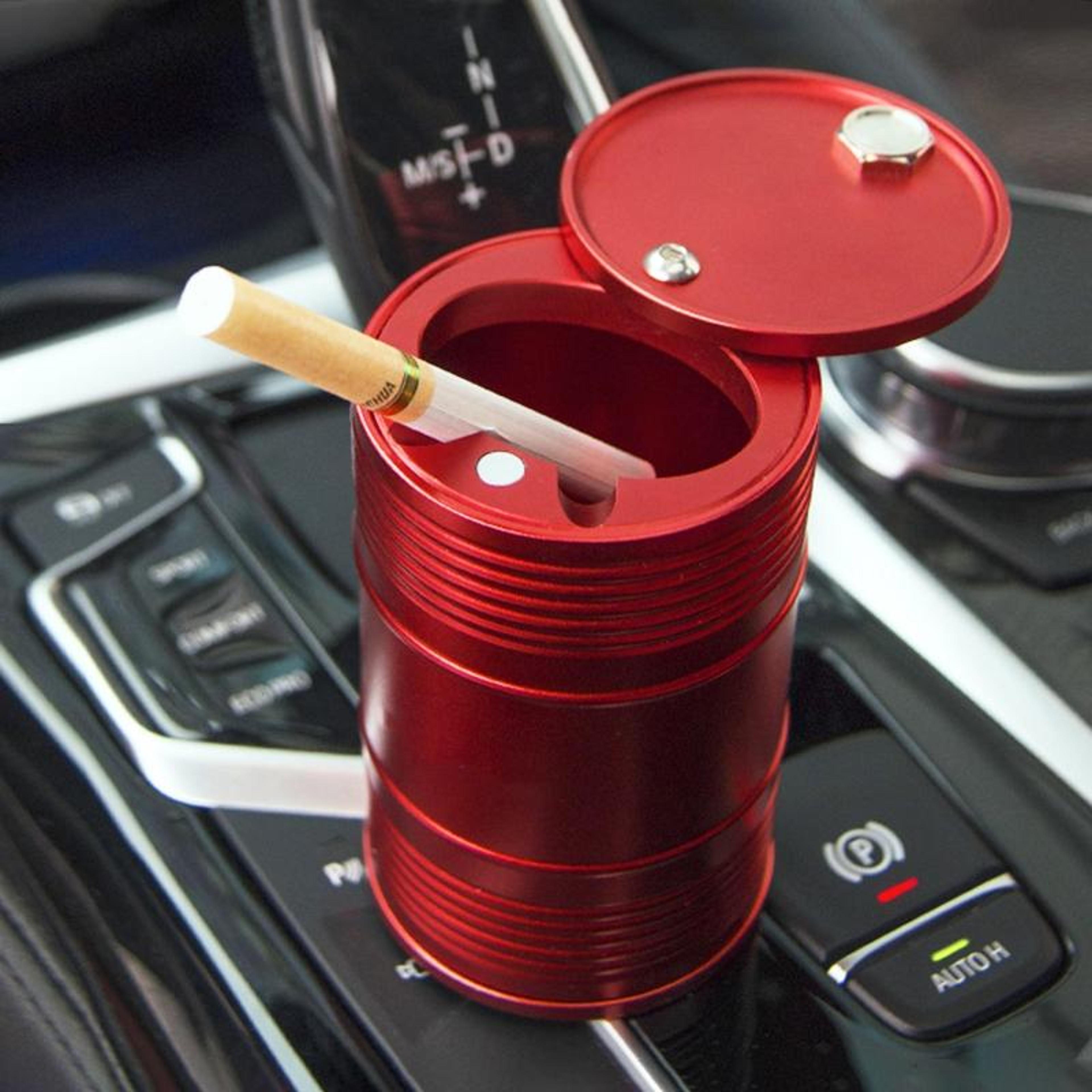 universal car trash bin & car ashtray portable metal garbage can with removable aluminum insert