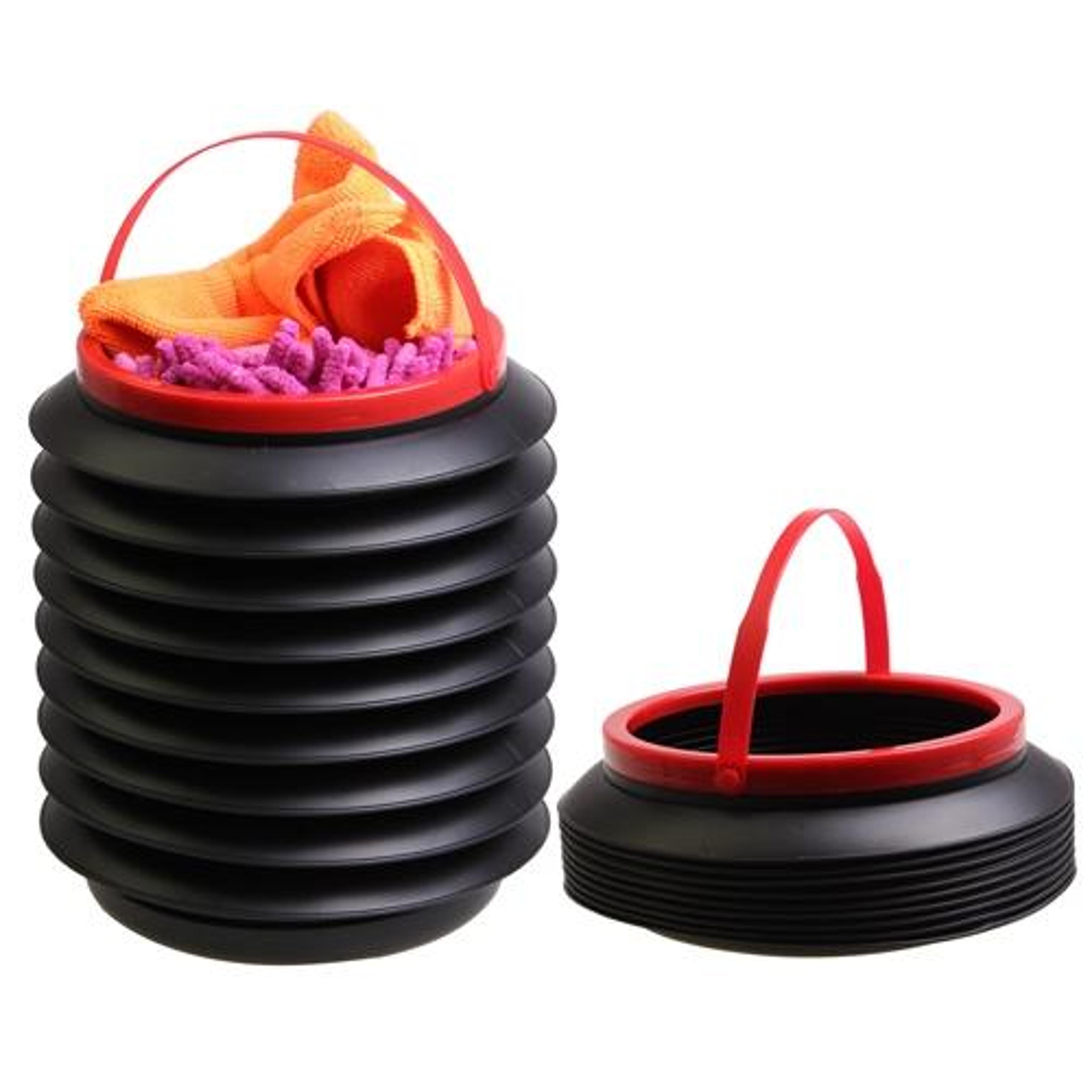 multi-purpose car trash can & folding storage bucket portable collapsible wash basin