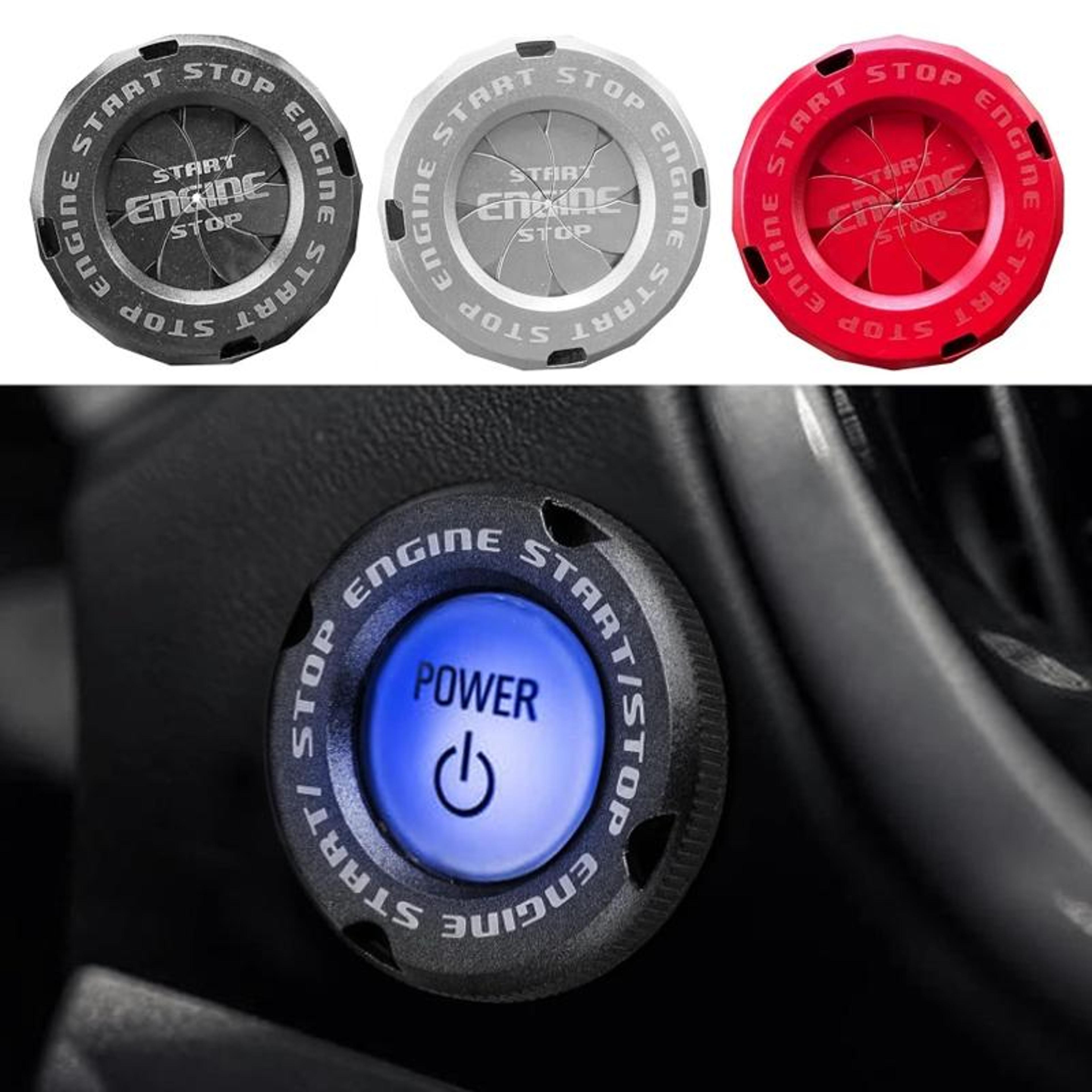 sport style car start button cover with rotating protective ignition switch guard