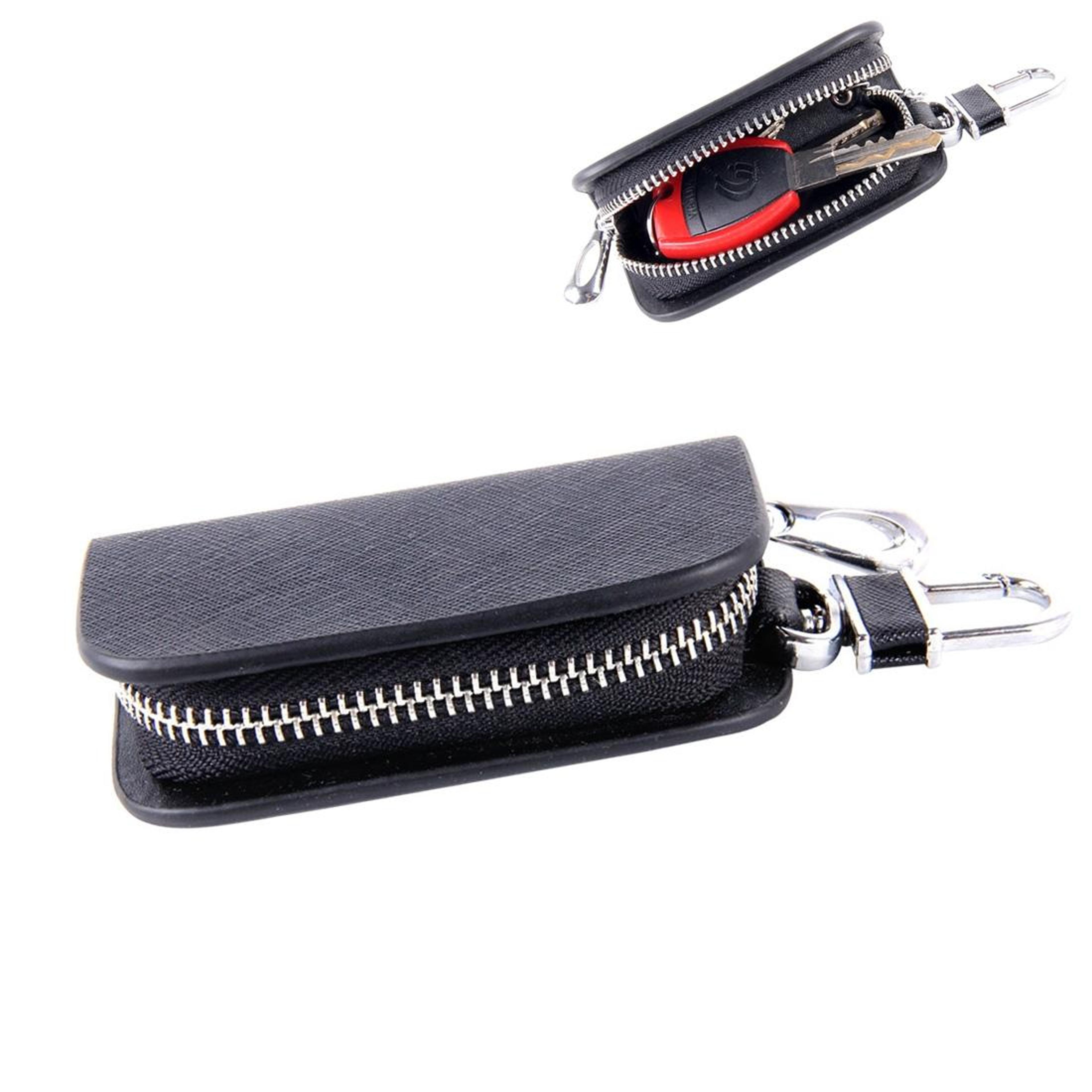 vintage leather key holder waist key pouch wallet with zipper coin pocket