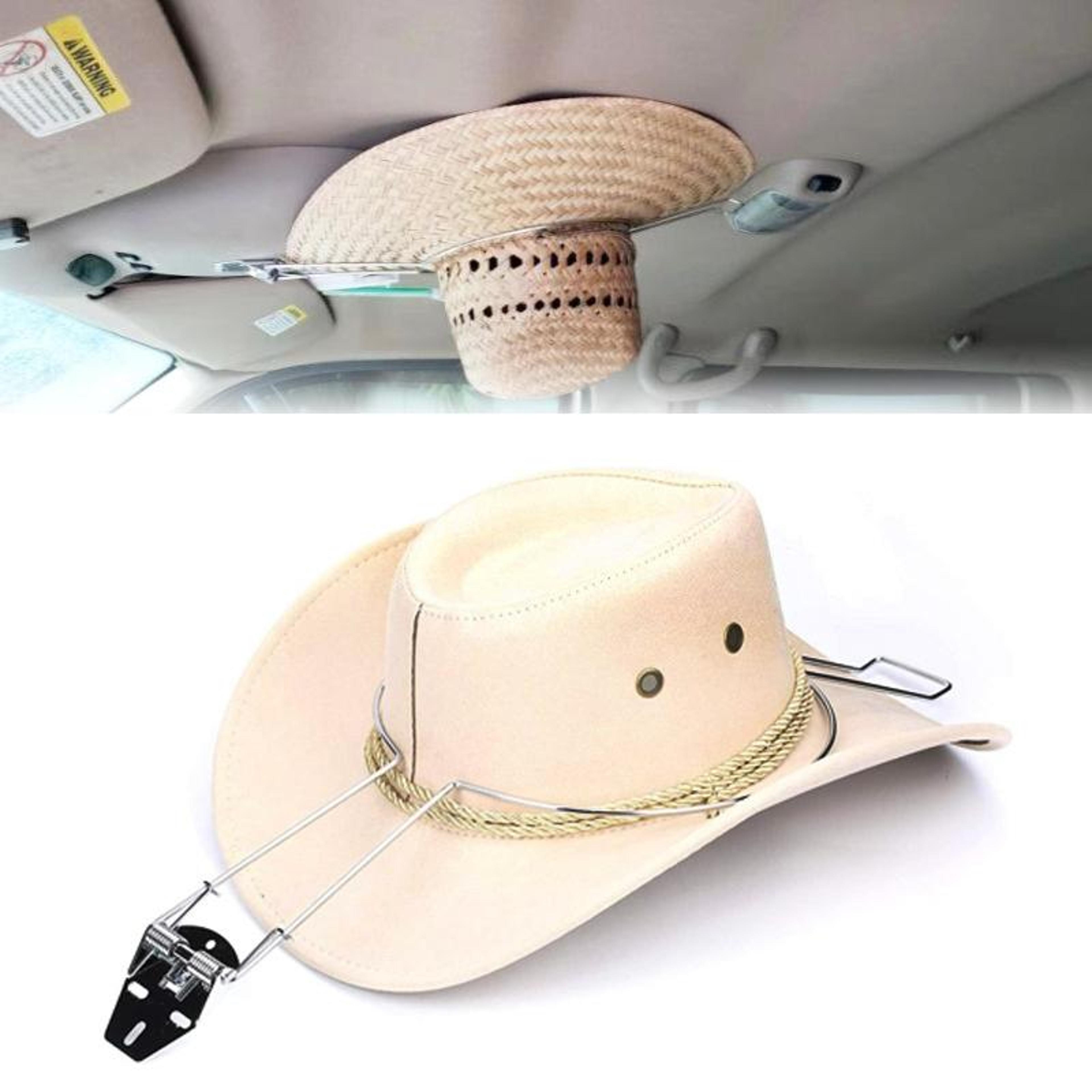 stainless steel car hat holder for cowboy hats, helmets & caps ceiling organizer