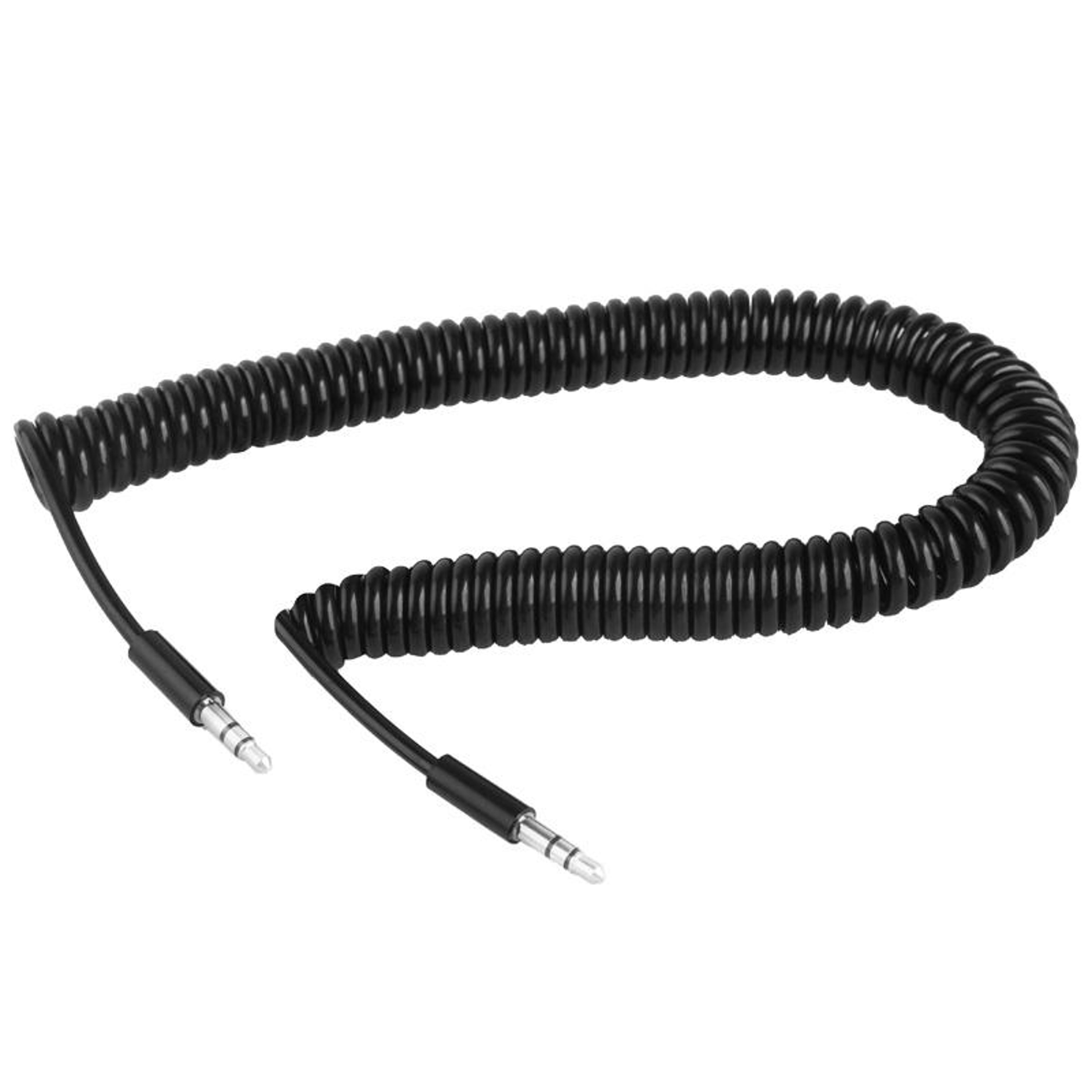 spring coiled 3.5mm aux cable 45cm to 2m extendable male to male audio cable for car & home stereo