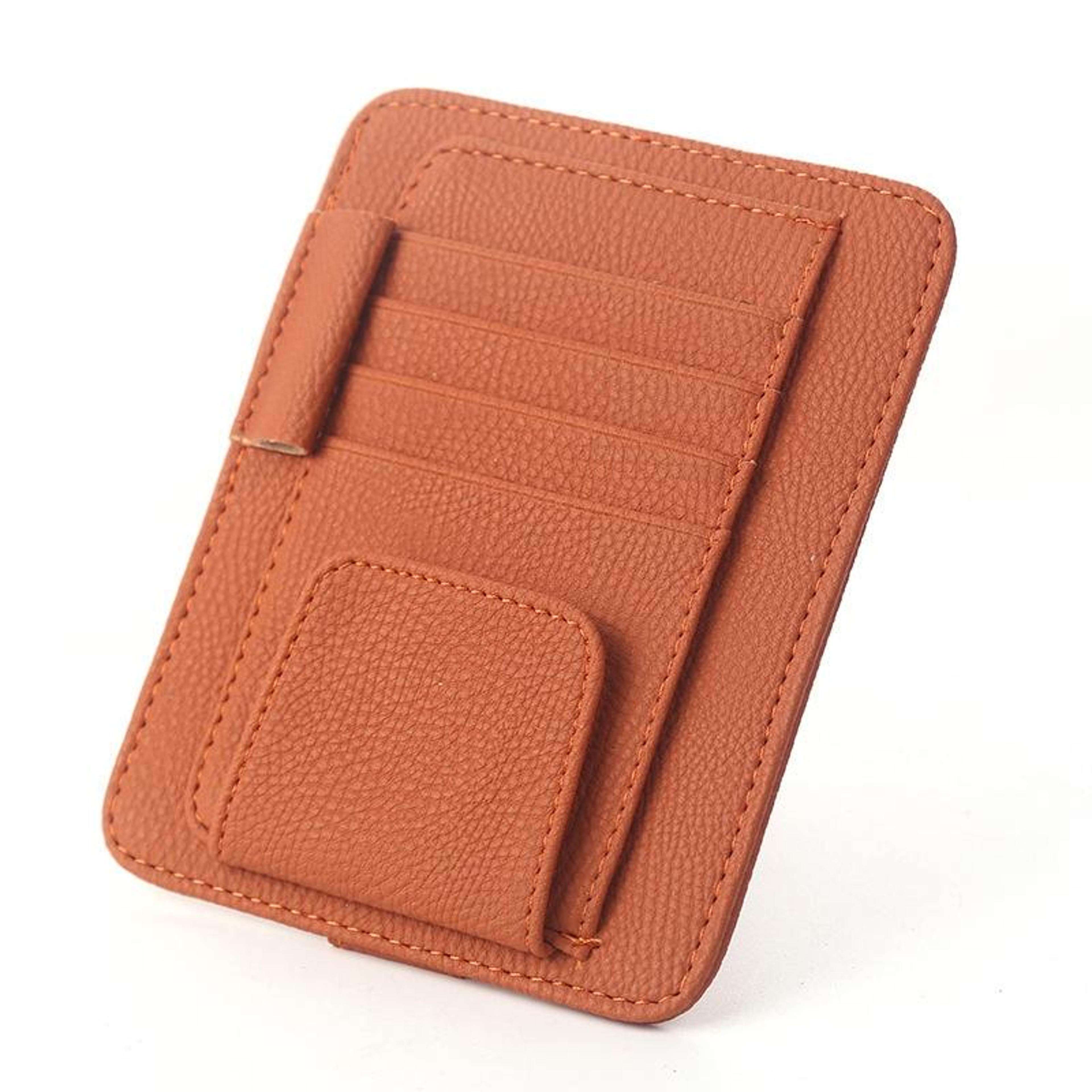 premium car sun visor organizer with sunglass holder, card & ticket storage pouch