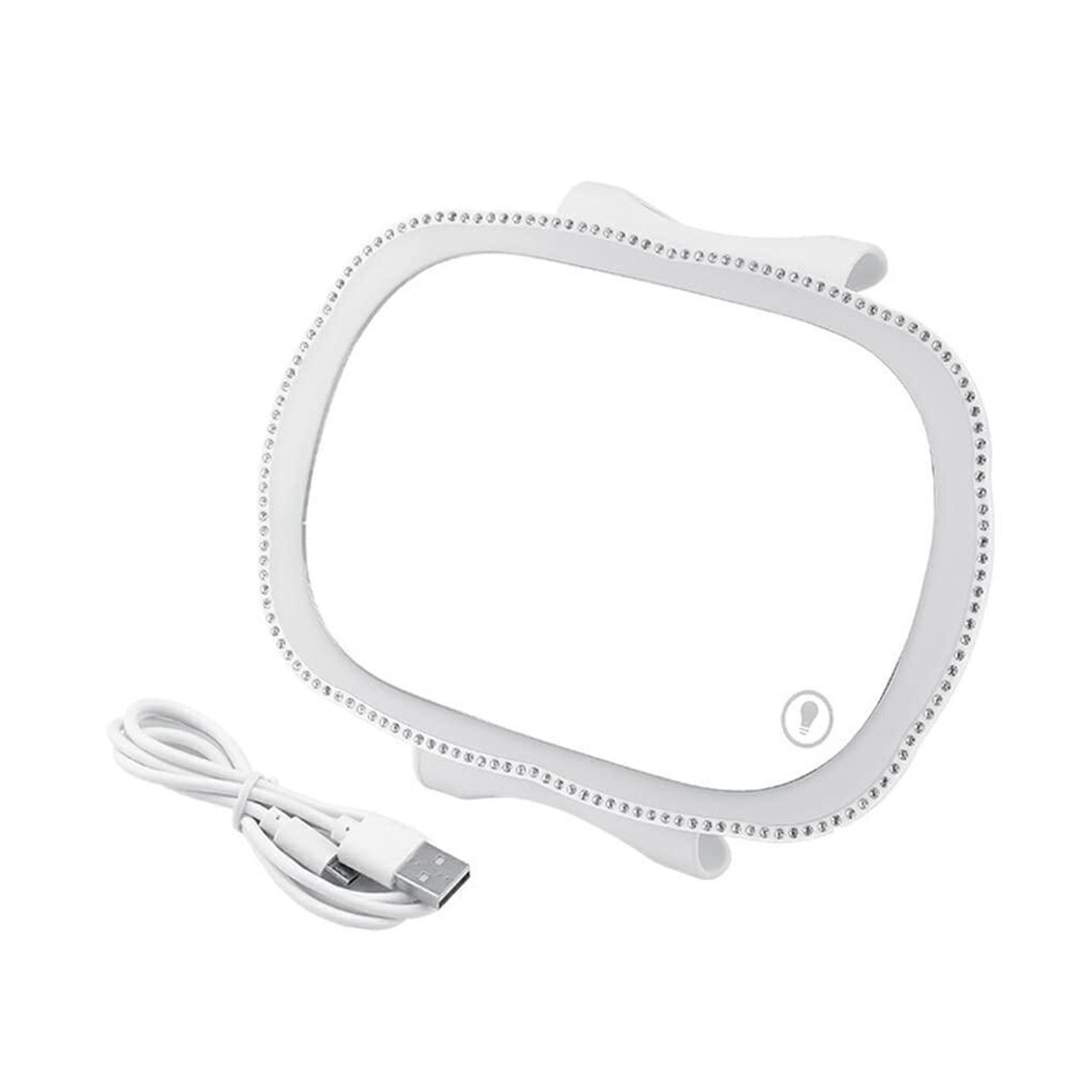 rechargeable car sun visor mirror with led light makeup vanity mirror for universal vehicles