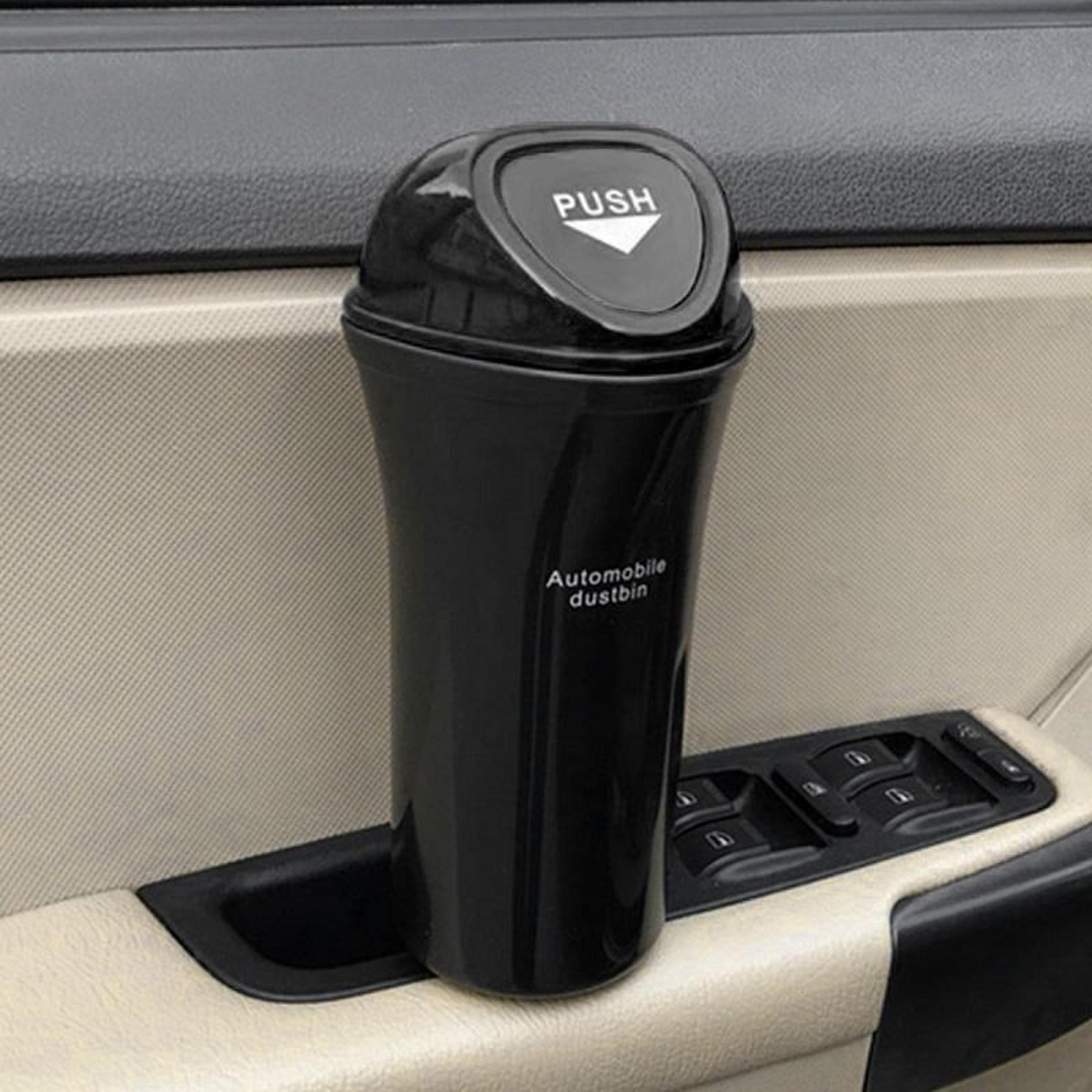 cup holder car trash can with spring lid multifunctional car interior organizer