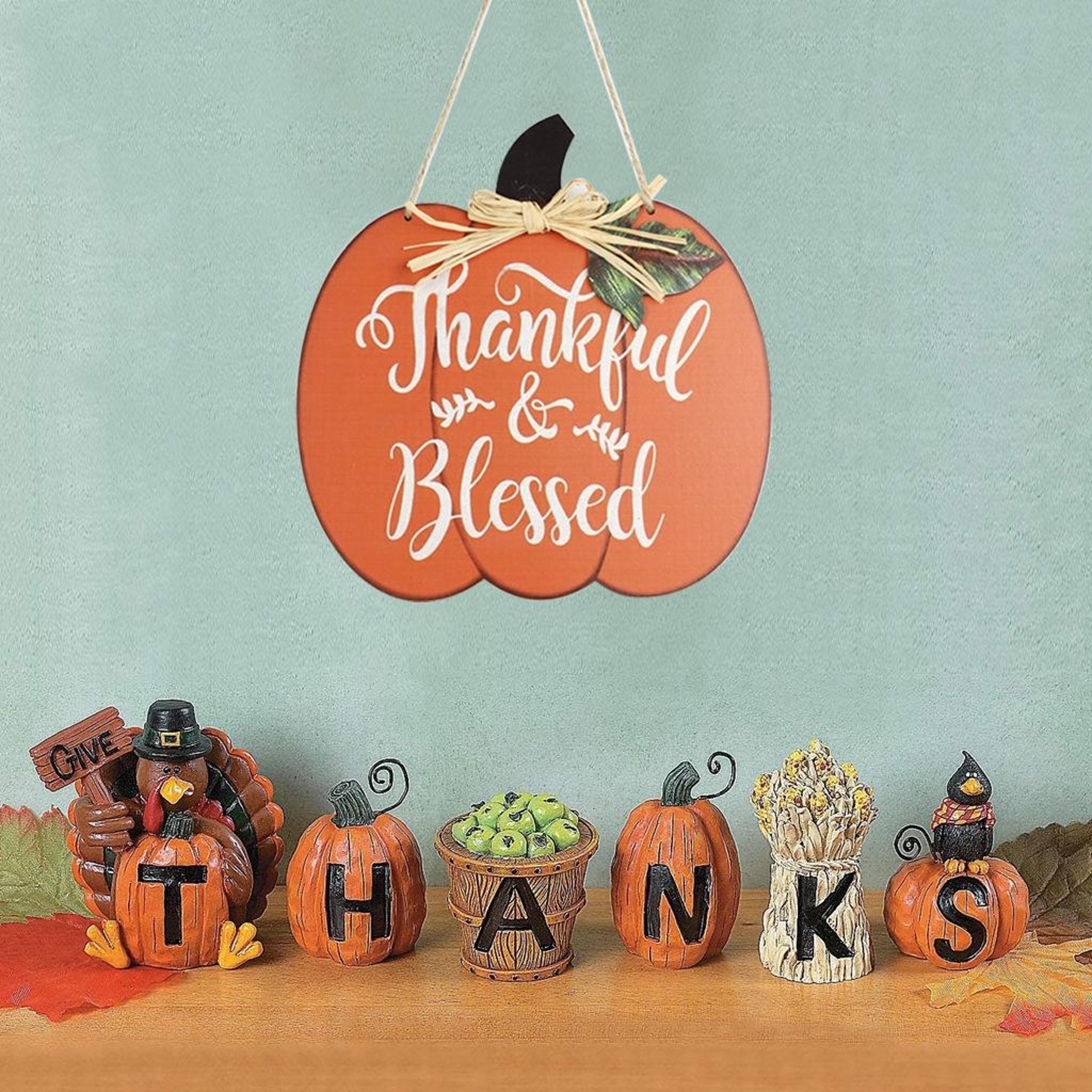 rustic thanksgiving wall decor wooden pumpkin sign for harvest festival & fall home decoration