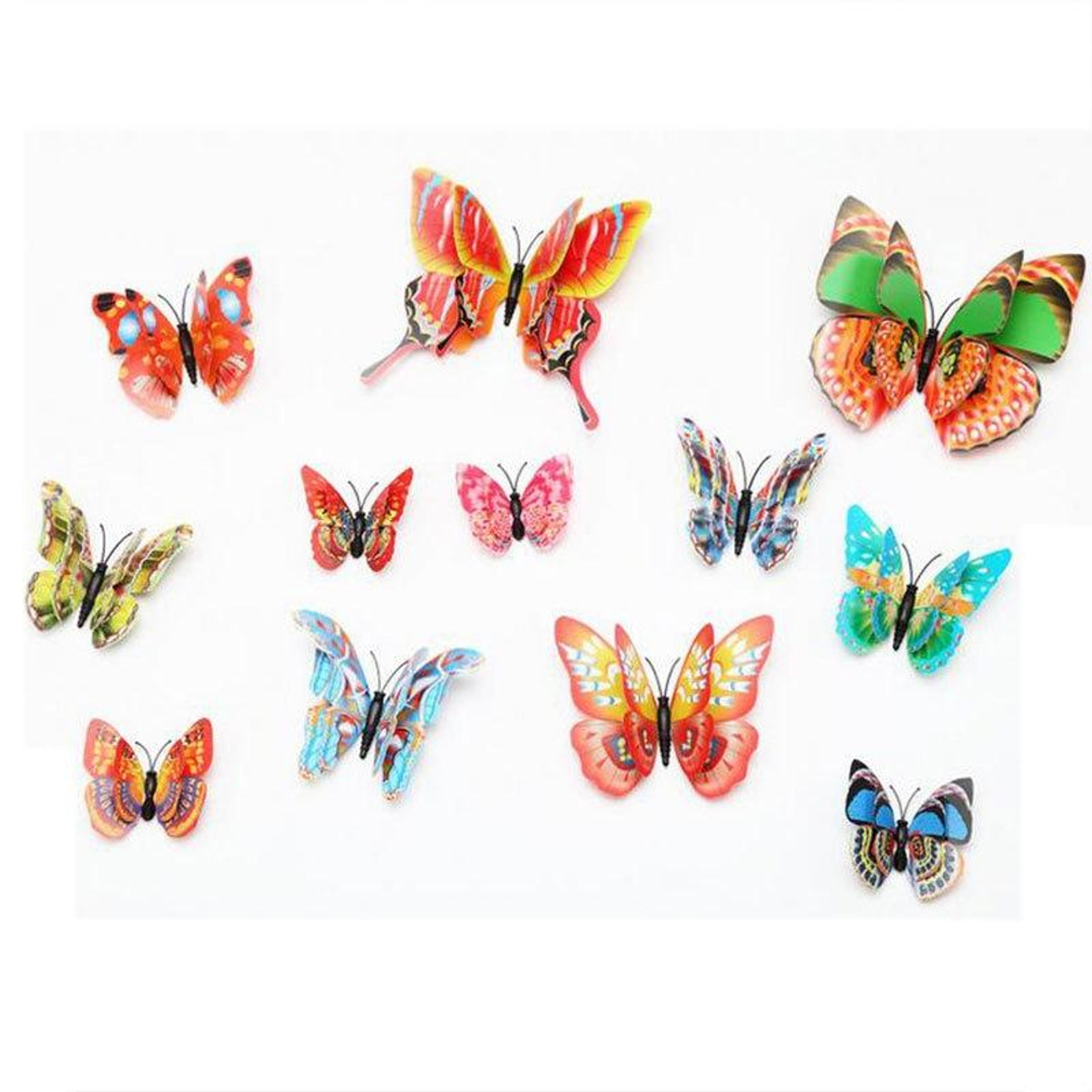 3d butterfly wall decor pvc removable butterfly wall stickers for home, wedding & garden 12pcs