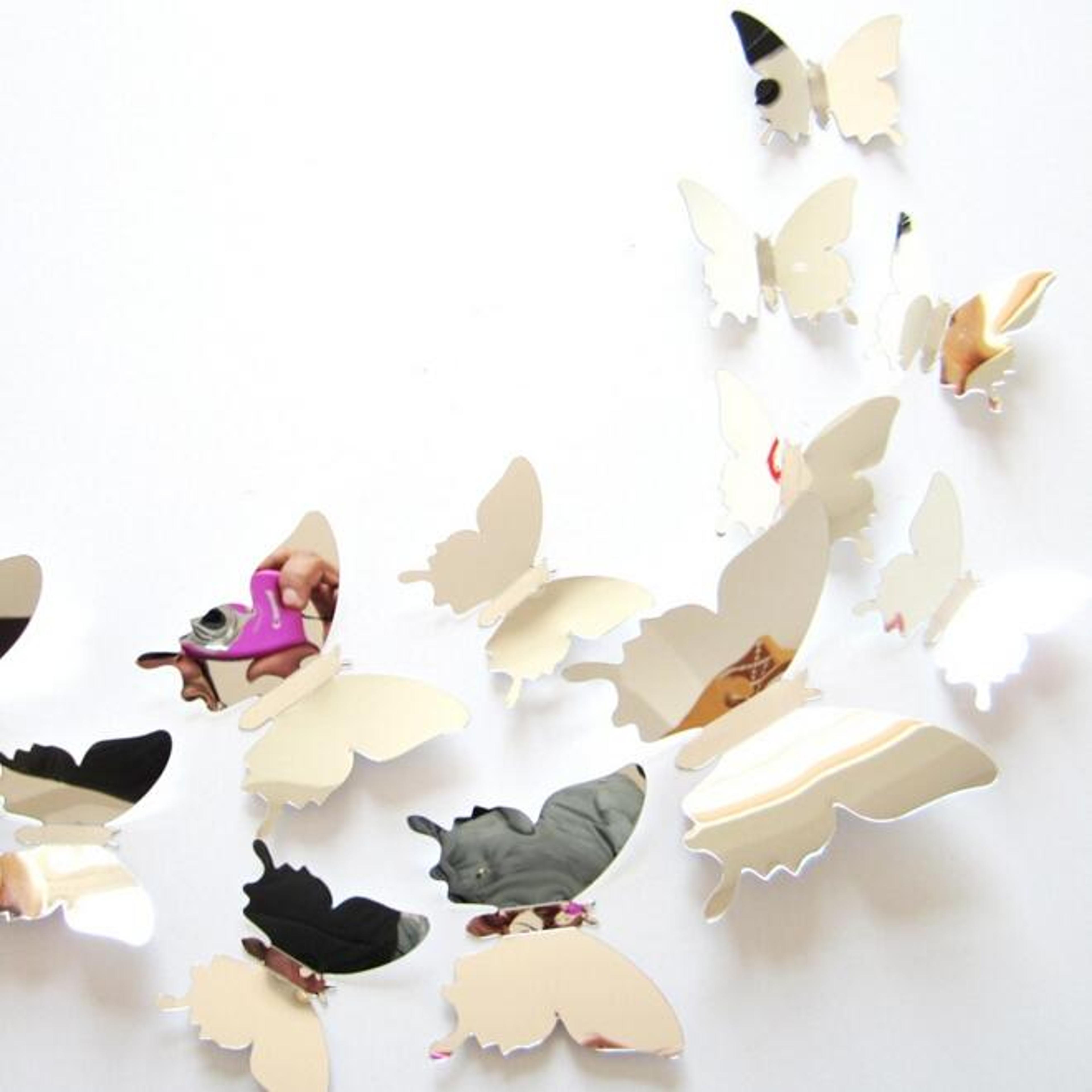 36pcs butterfly wall stickers mirror wall decor for home, wedding & party decoration