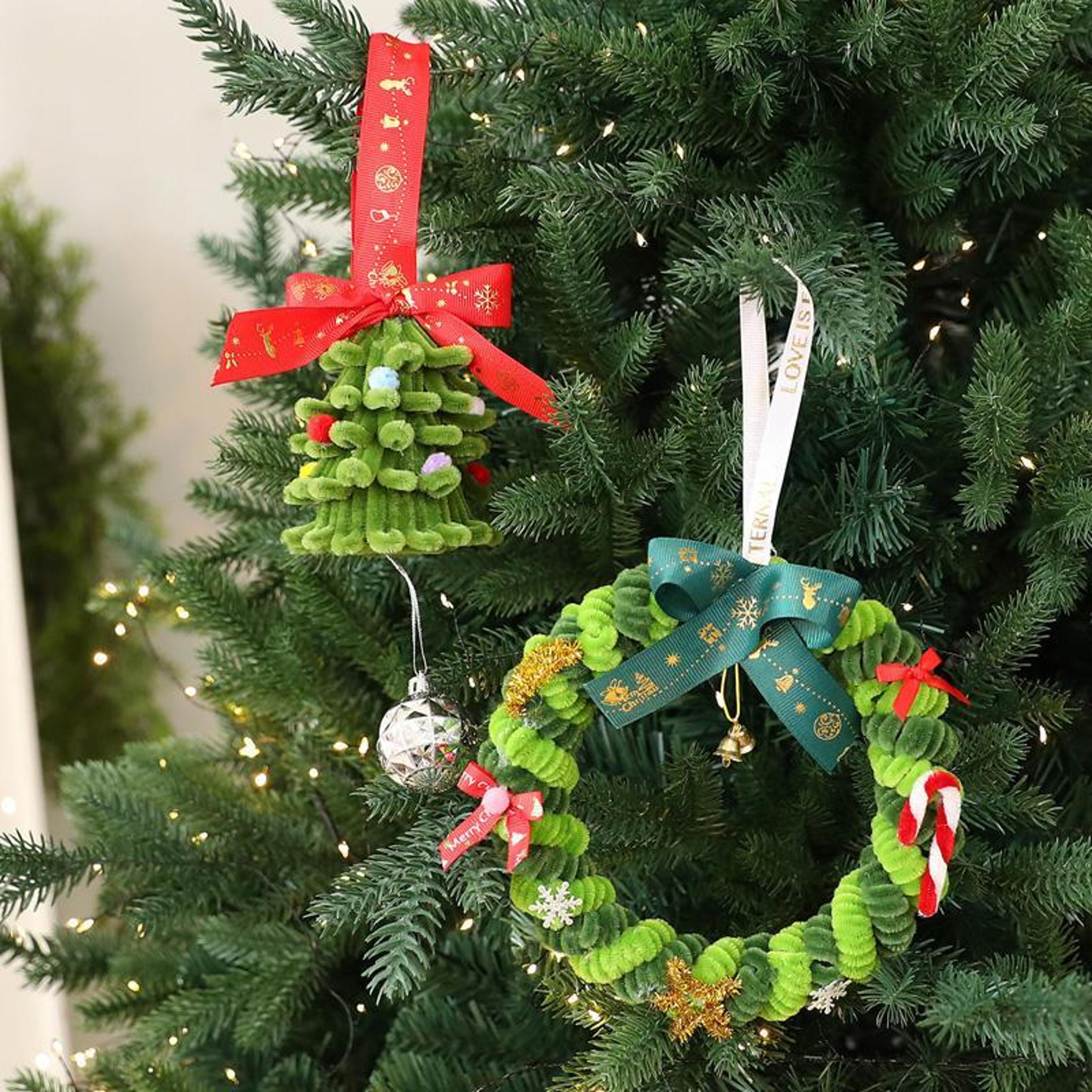 festive mini christmas tree tabletop christmas decoration plush hanging ornament