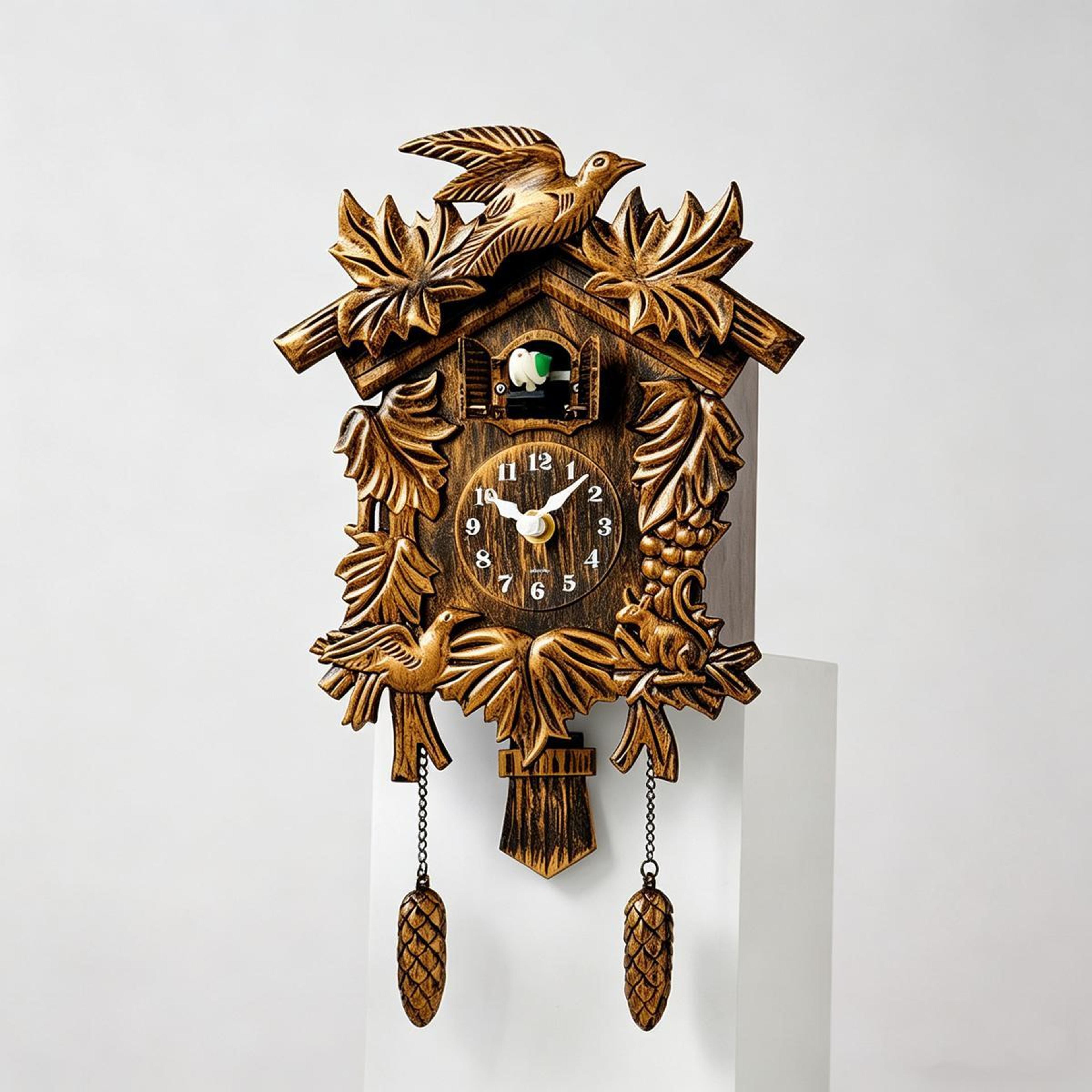 vintage cuckoo wall clock with bird song chime & silent movement for home wall decor
