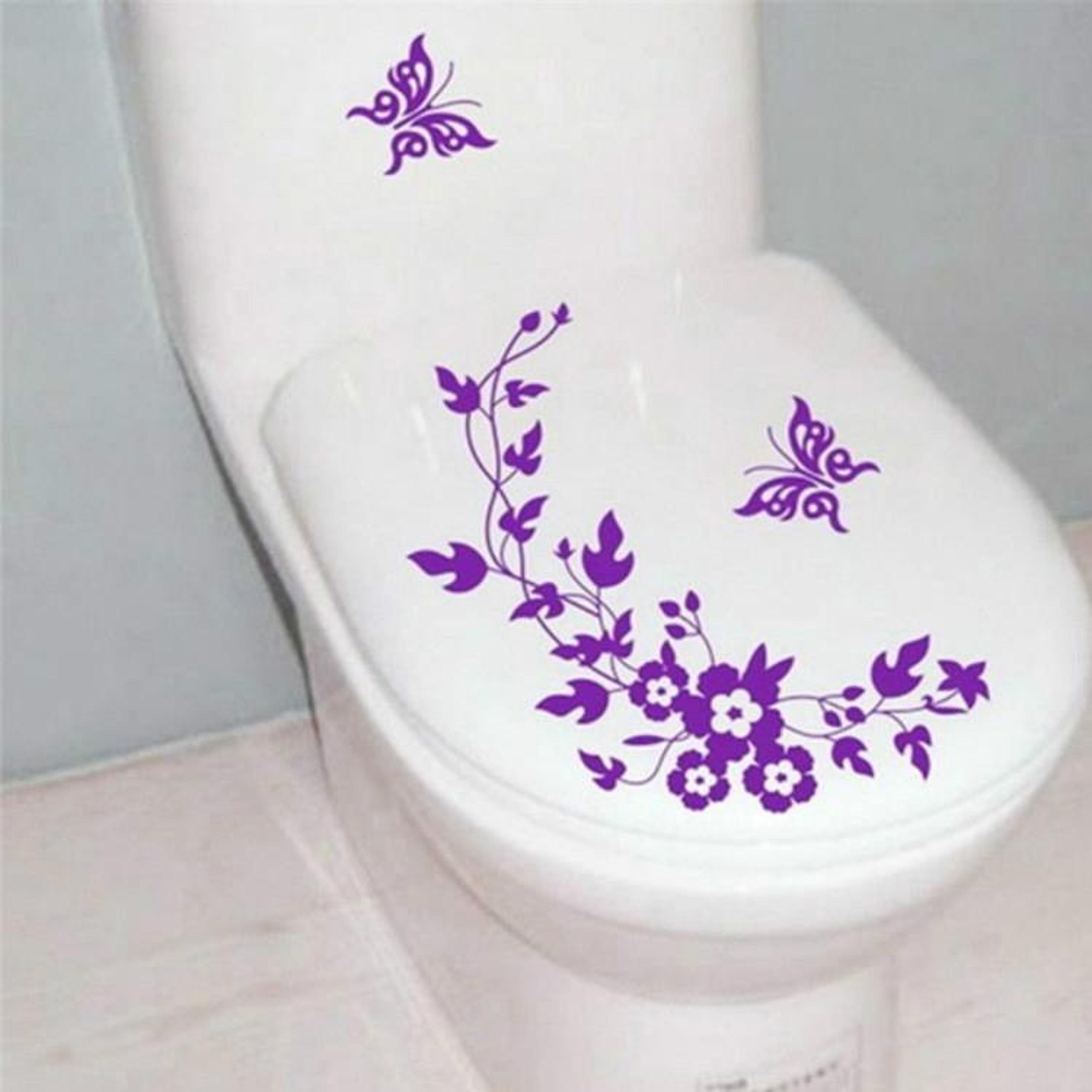 butterfly floral bathroom wall stickers removable waterproof pvc wall decals