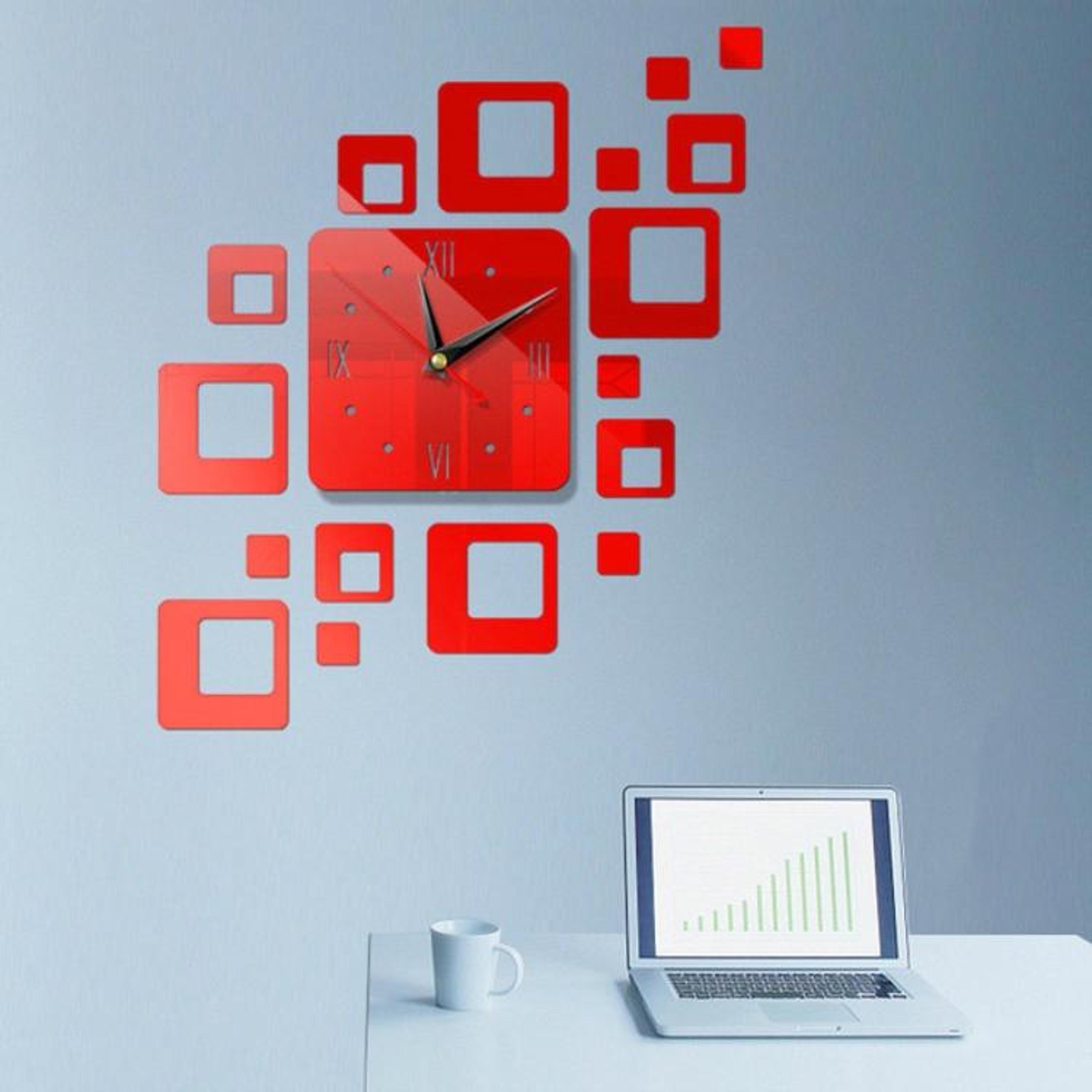 modern acrylic mirror wall clock diy 3d decorative wall sticker for living room & office