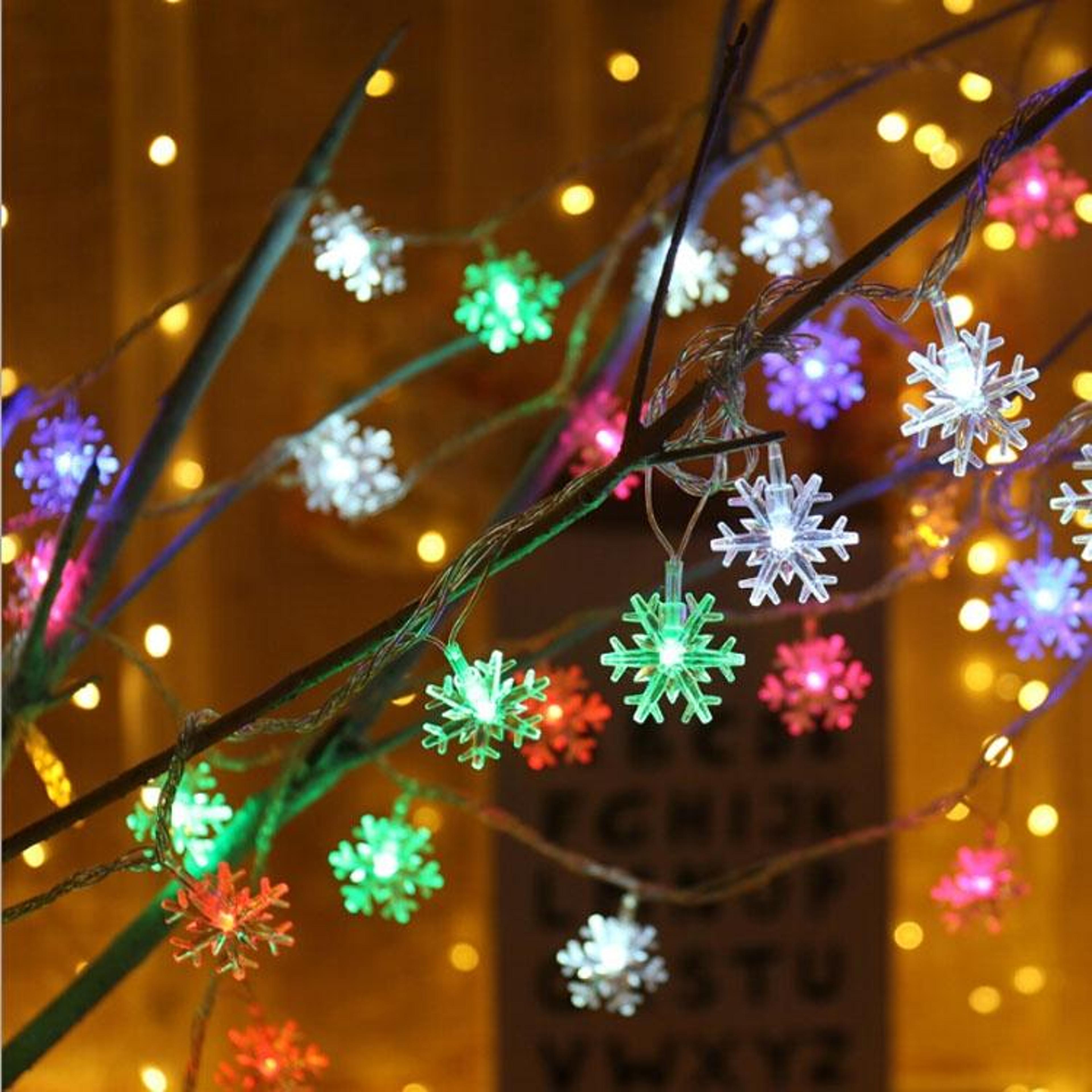 usb snowflake string lights 3m 20 led fairy garland for christmas, home & holiday decor