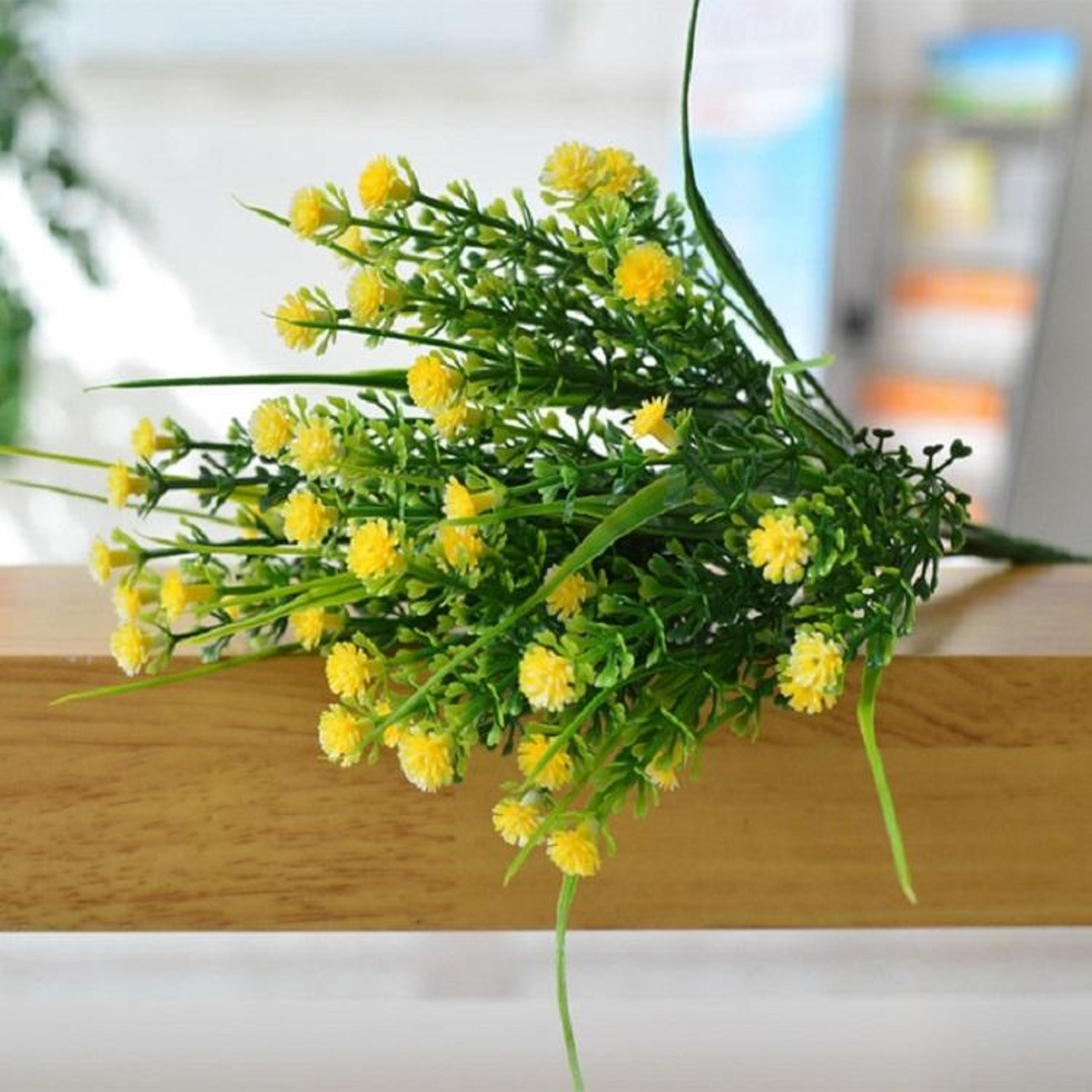 5 branch artificial flower bouquet with starry roses for home decor & wedding display