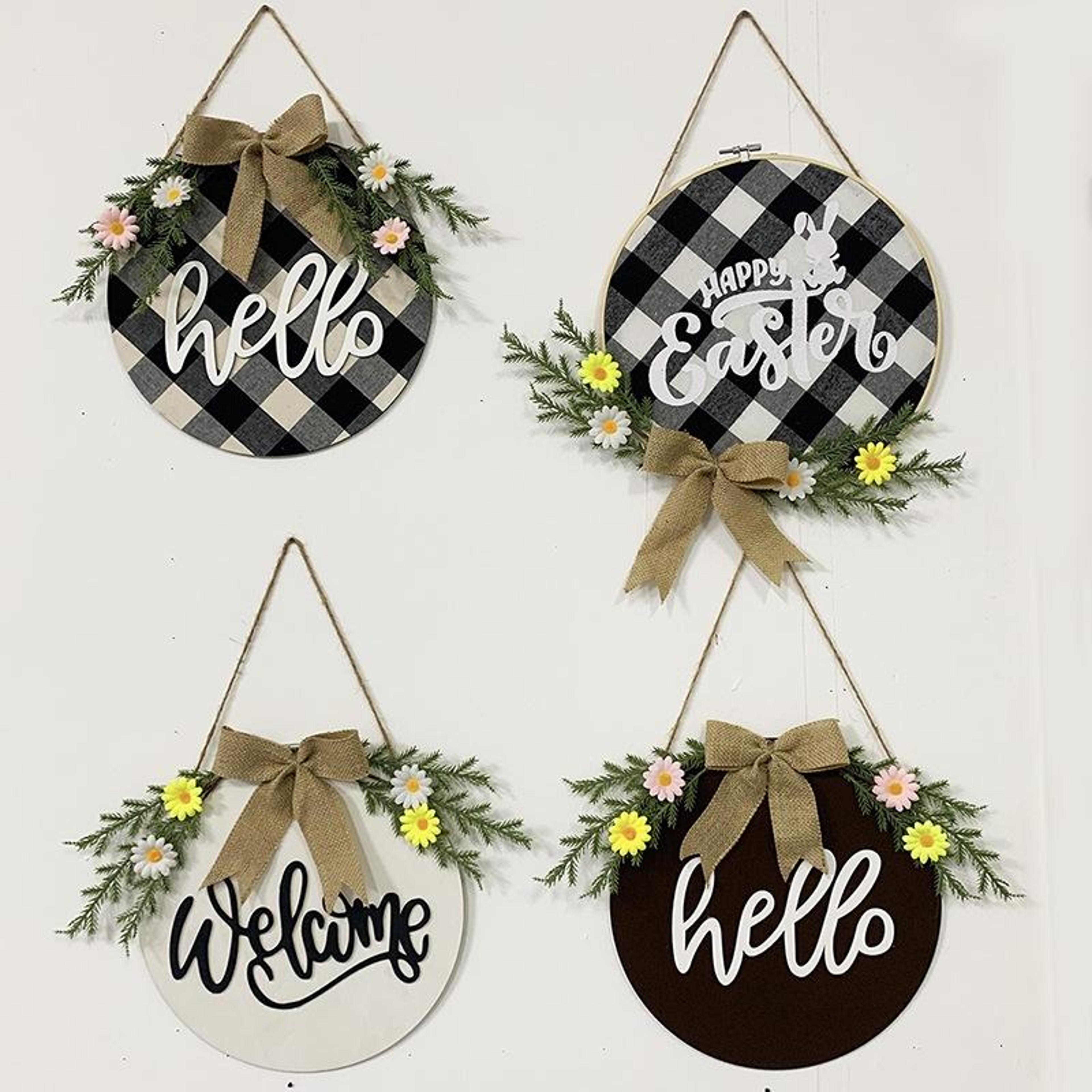 rustic easter wreath wooden front door wreath spring door decor