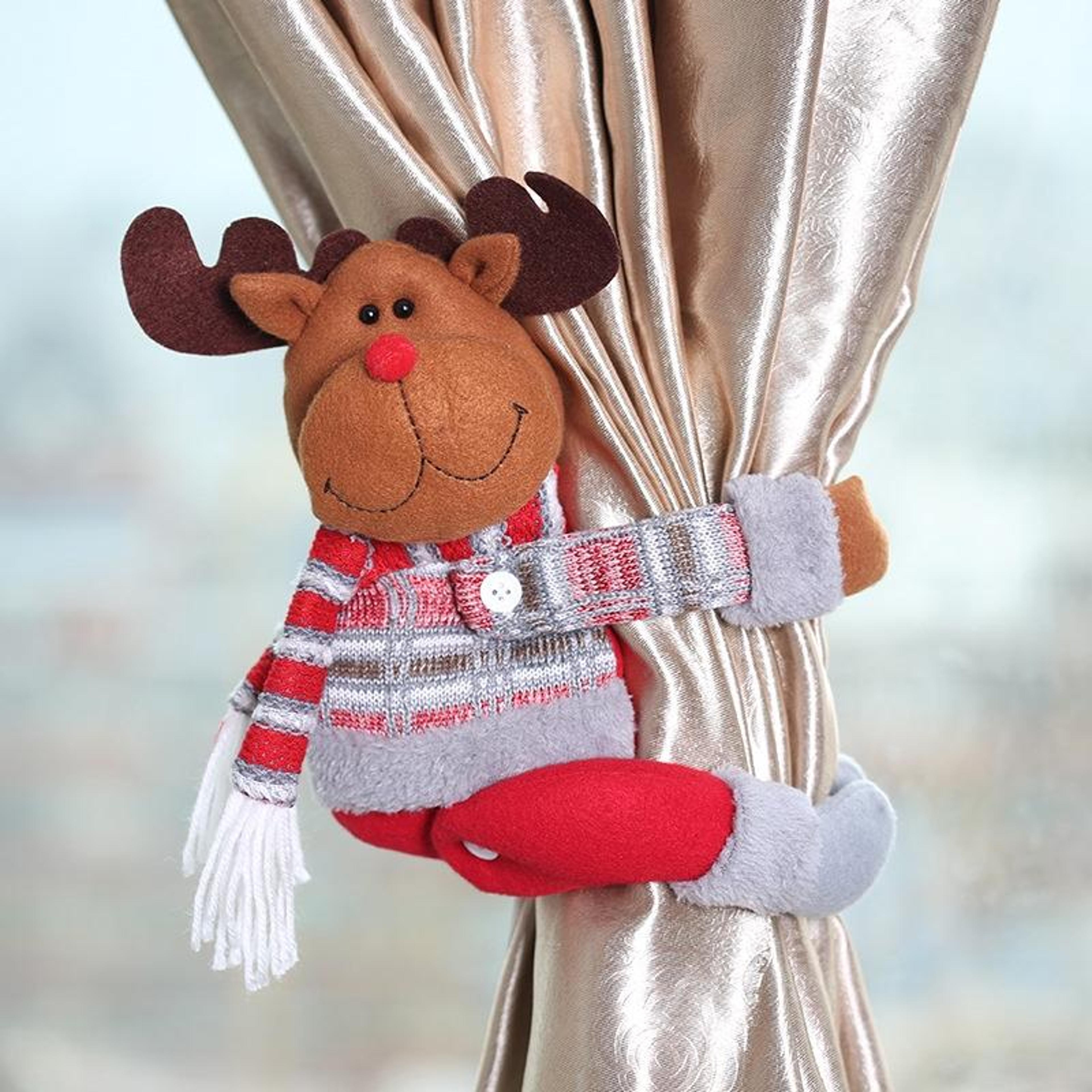 festive christmas curtain tiebacks cartoon doll curtain buckle for holiday window decor