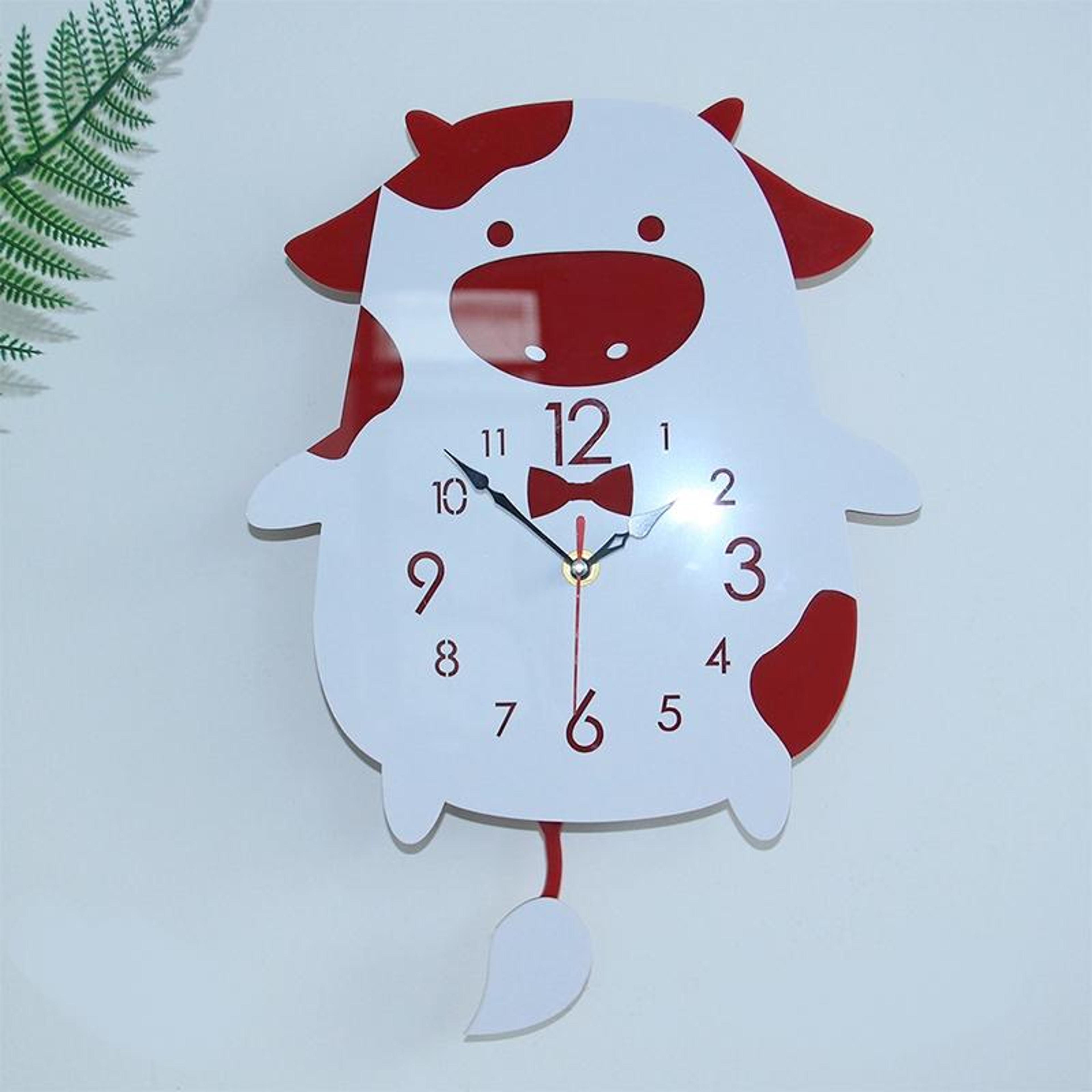 creative cow wall clock acrylic silent wall clock for home office bedroom decor