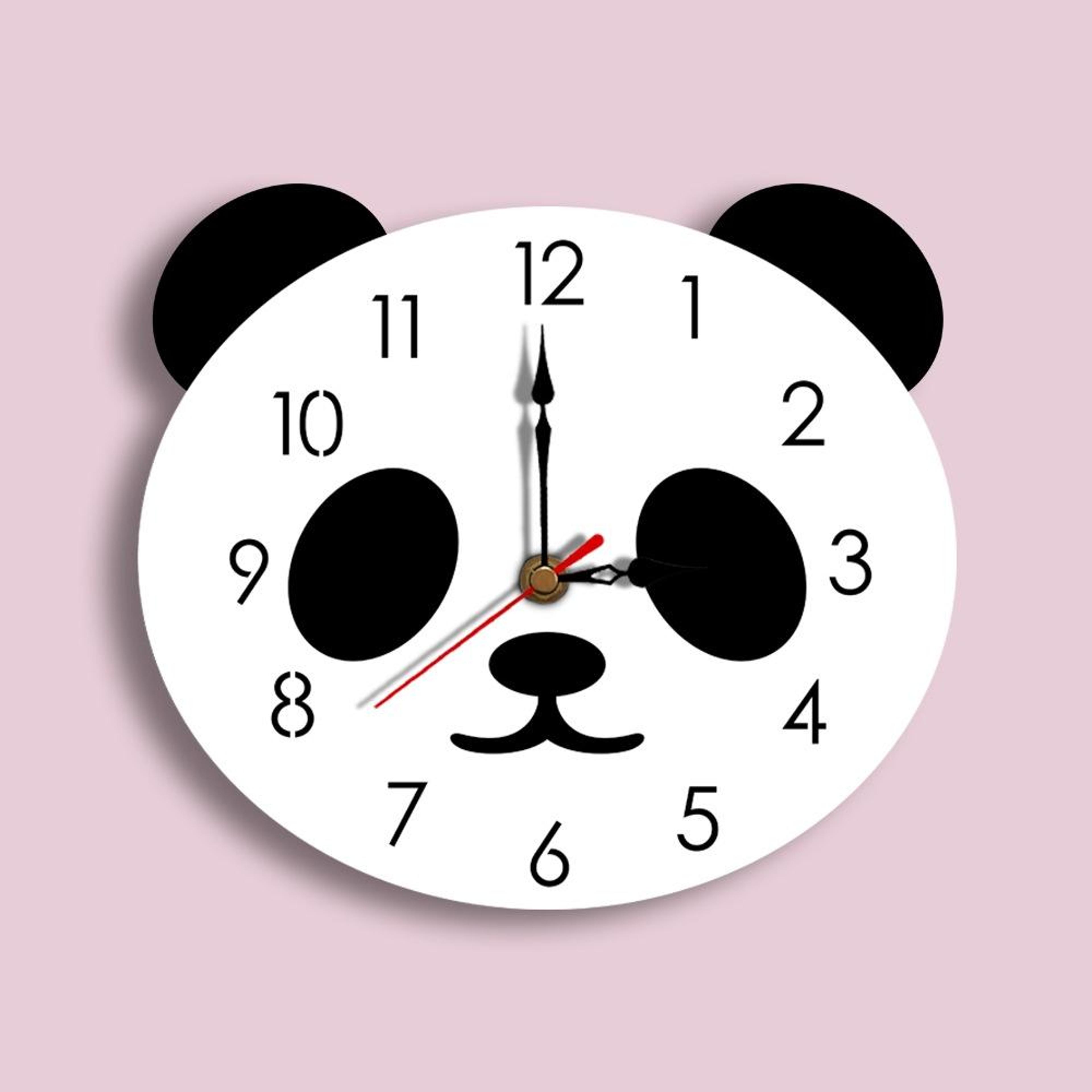 cute panda wall clock silent acrylic wall clock for kids bedroom living room decor