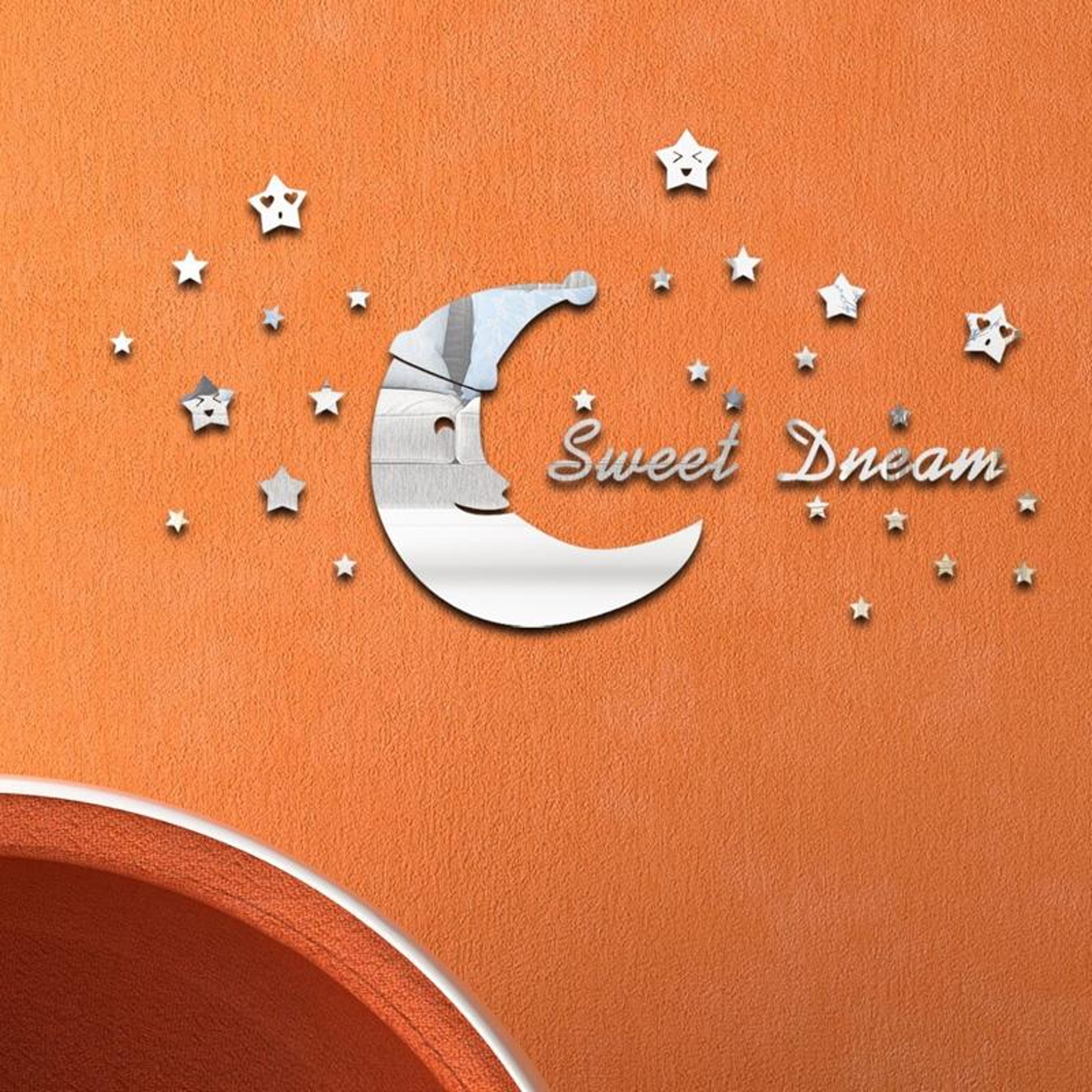 acrylic mirror wall stickers 32pcs 3d diy home wall decoration set