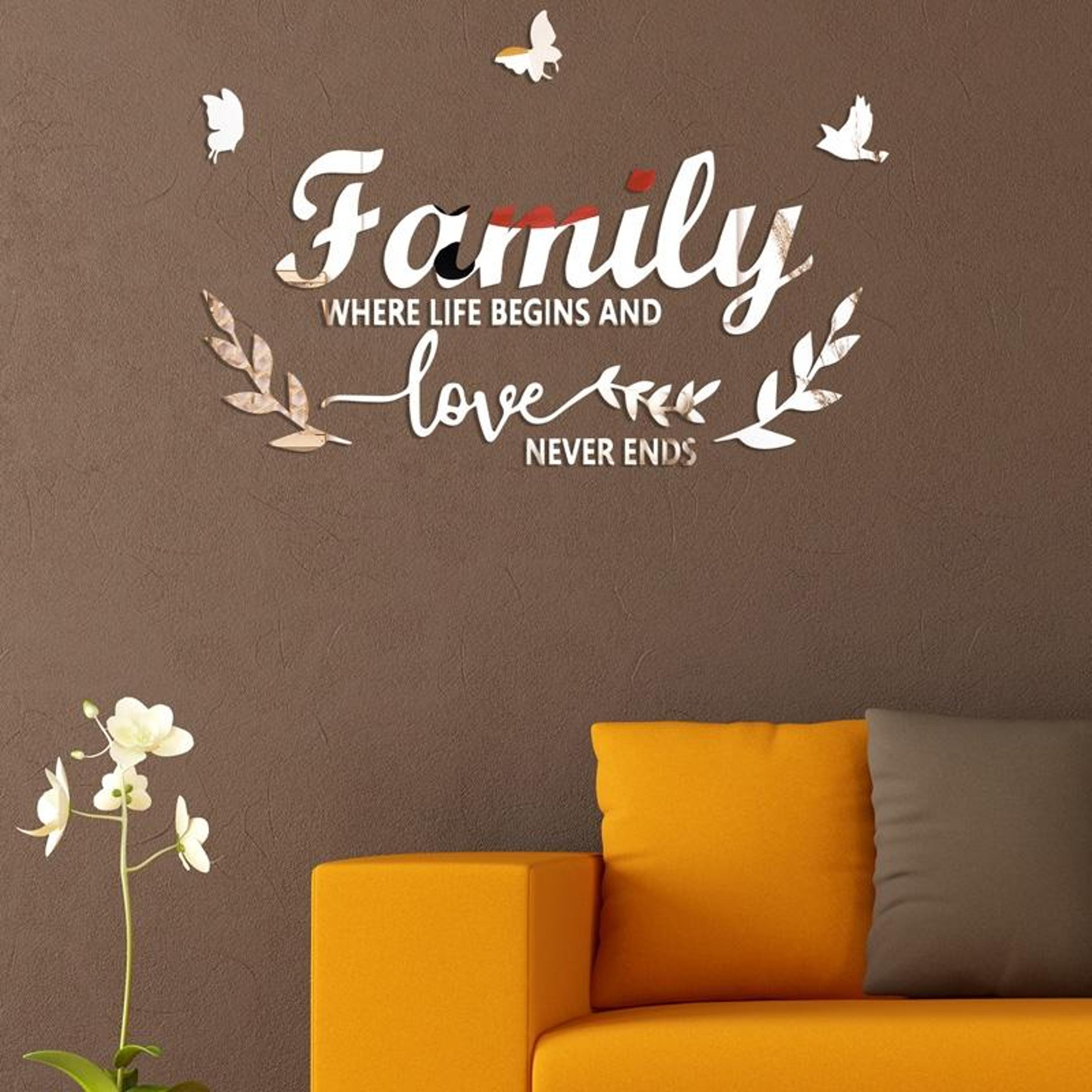 family love mirror wall sticker acrylic mirror wall decor self adhesive decorative wall mirror