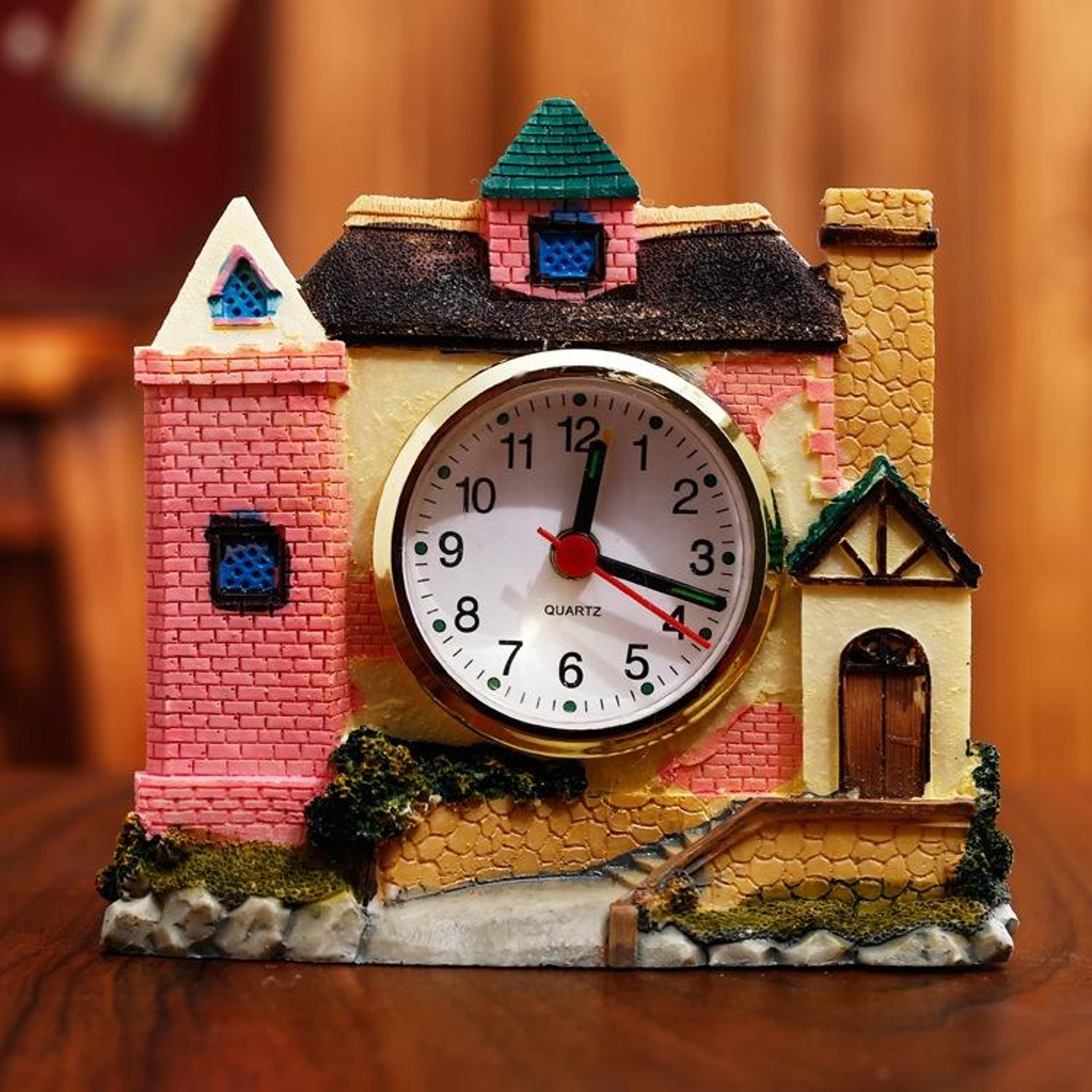 castle alarm clock vintage desk clock decorative bedroom table clock