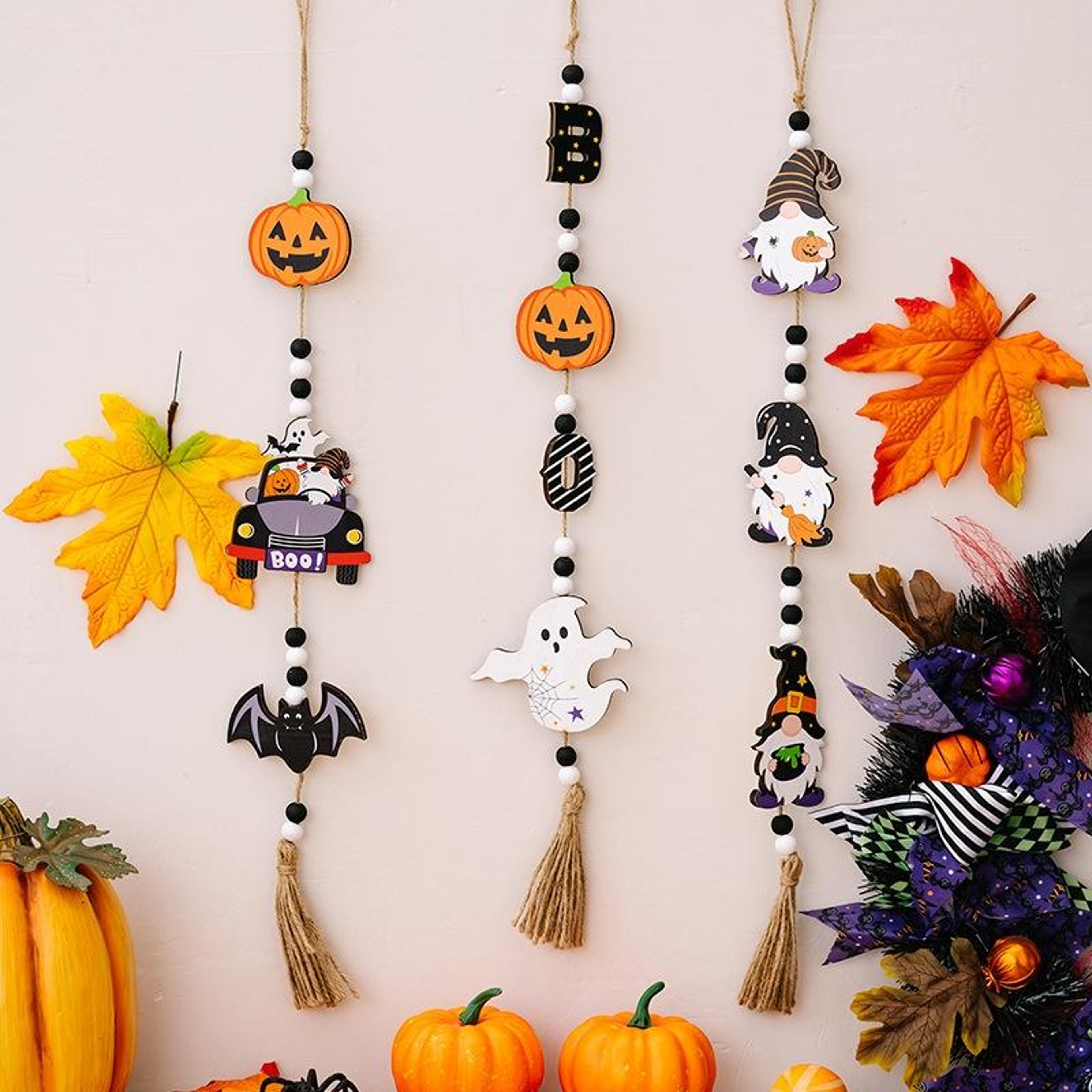 halloween wooden hanging sign bead decor for home party decorations