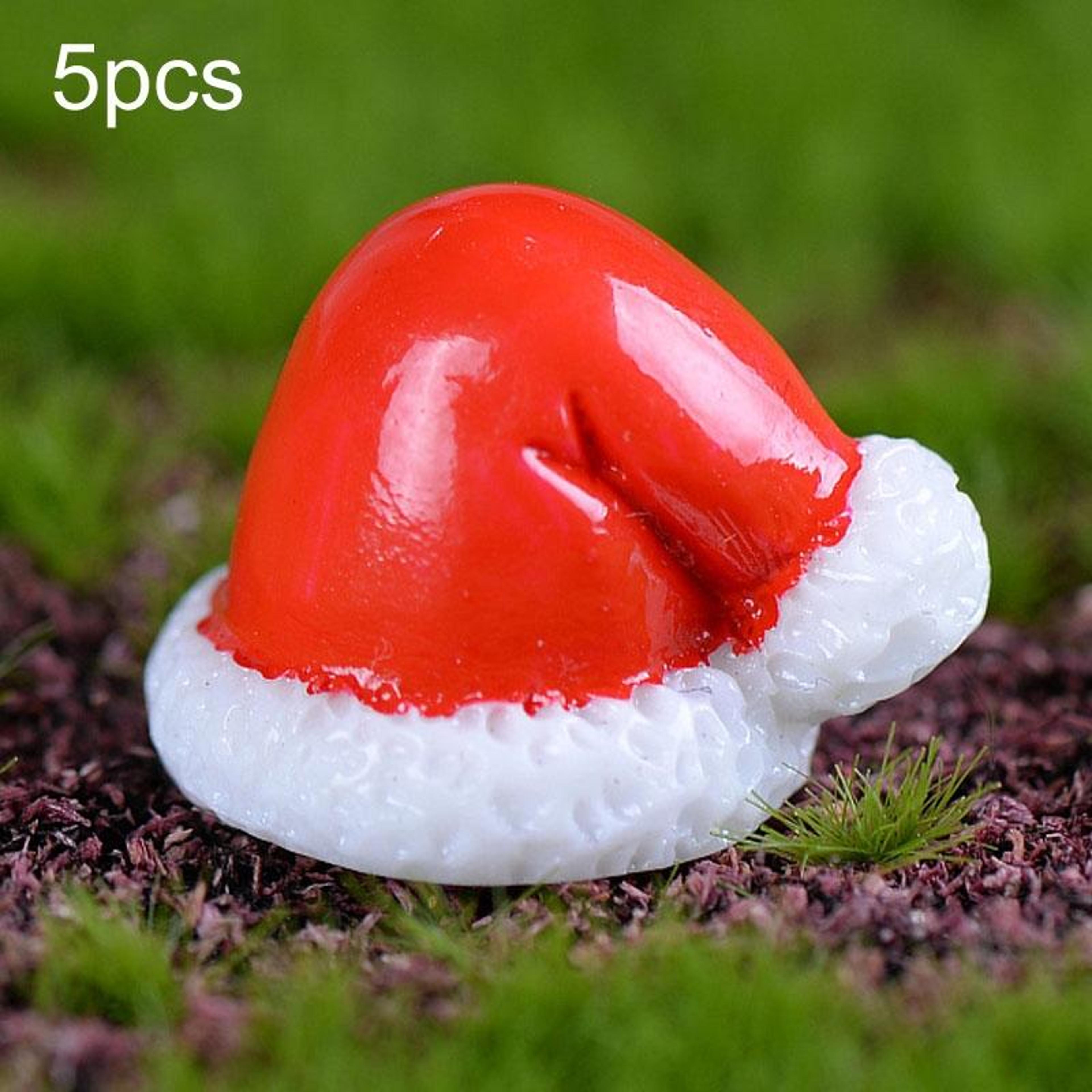 5pcs resin christmas decorations miniature christmas village ornaments for fairy gardens & home decor