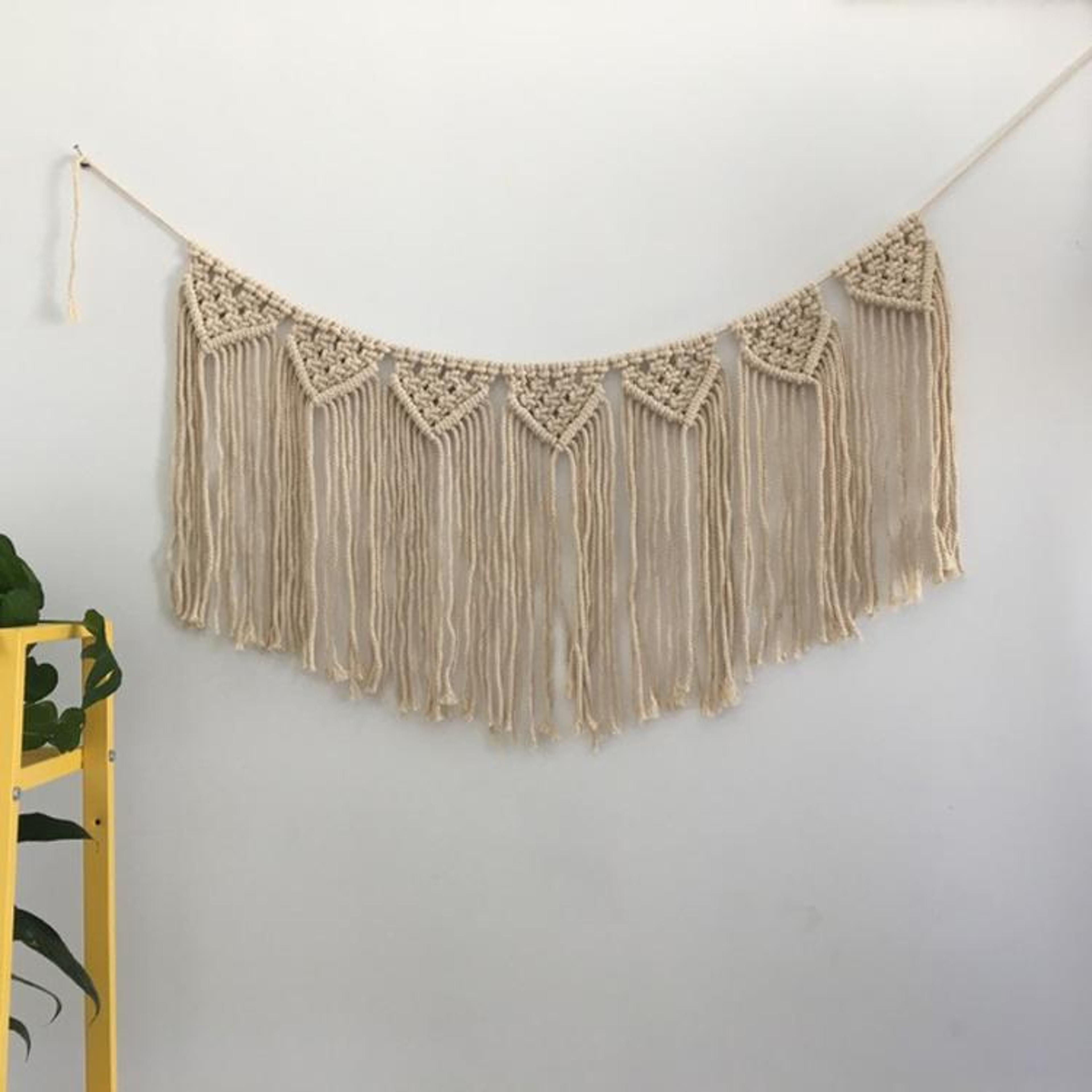 boho wall hanging handmade lace fringe tapestry for bohemian home decor