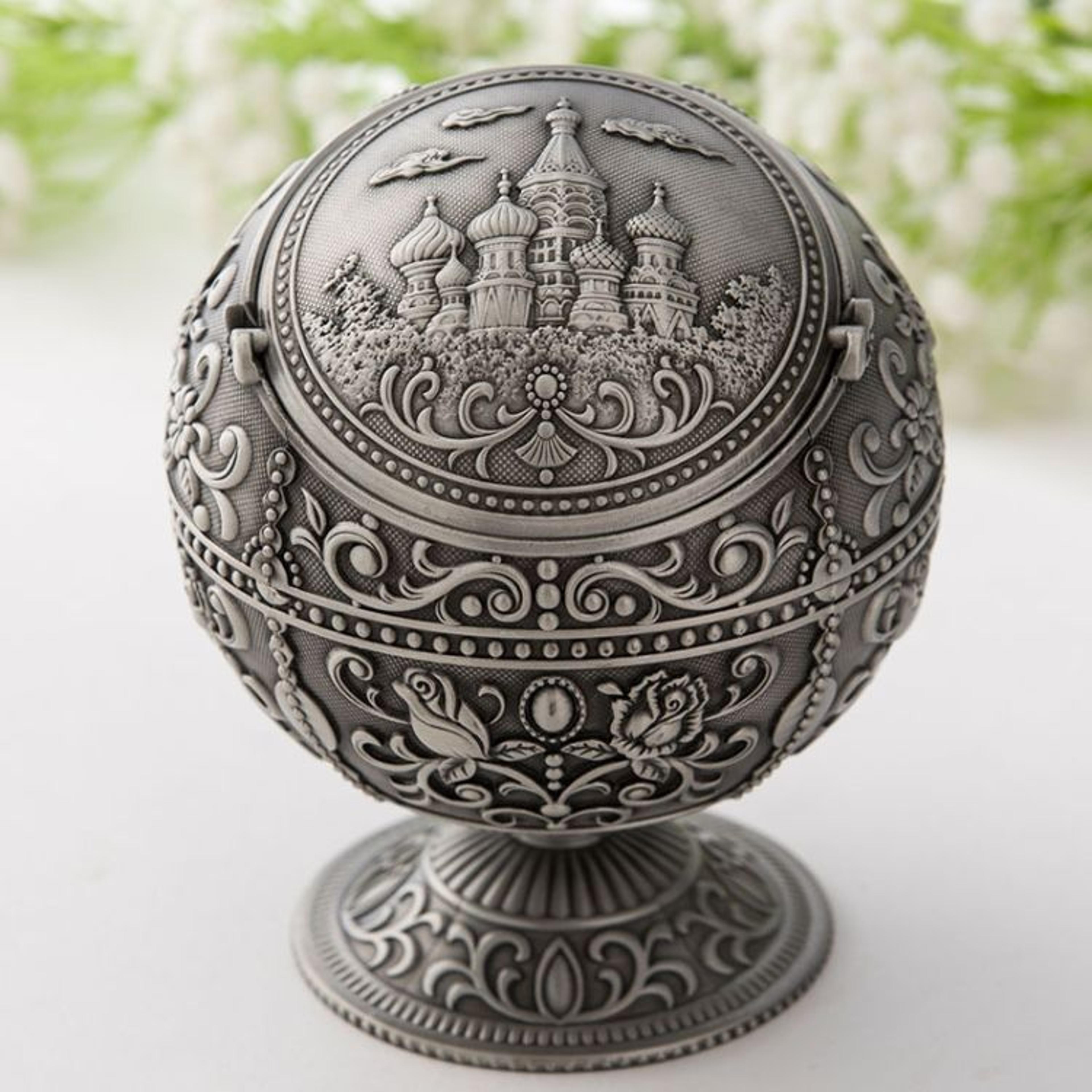 vintage metal globe ashtray with lid decorative zinc alloy windproof ashtray