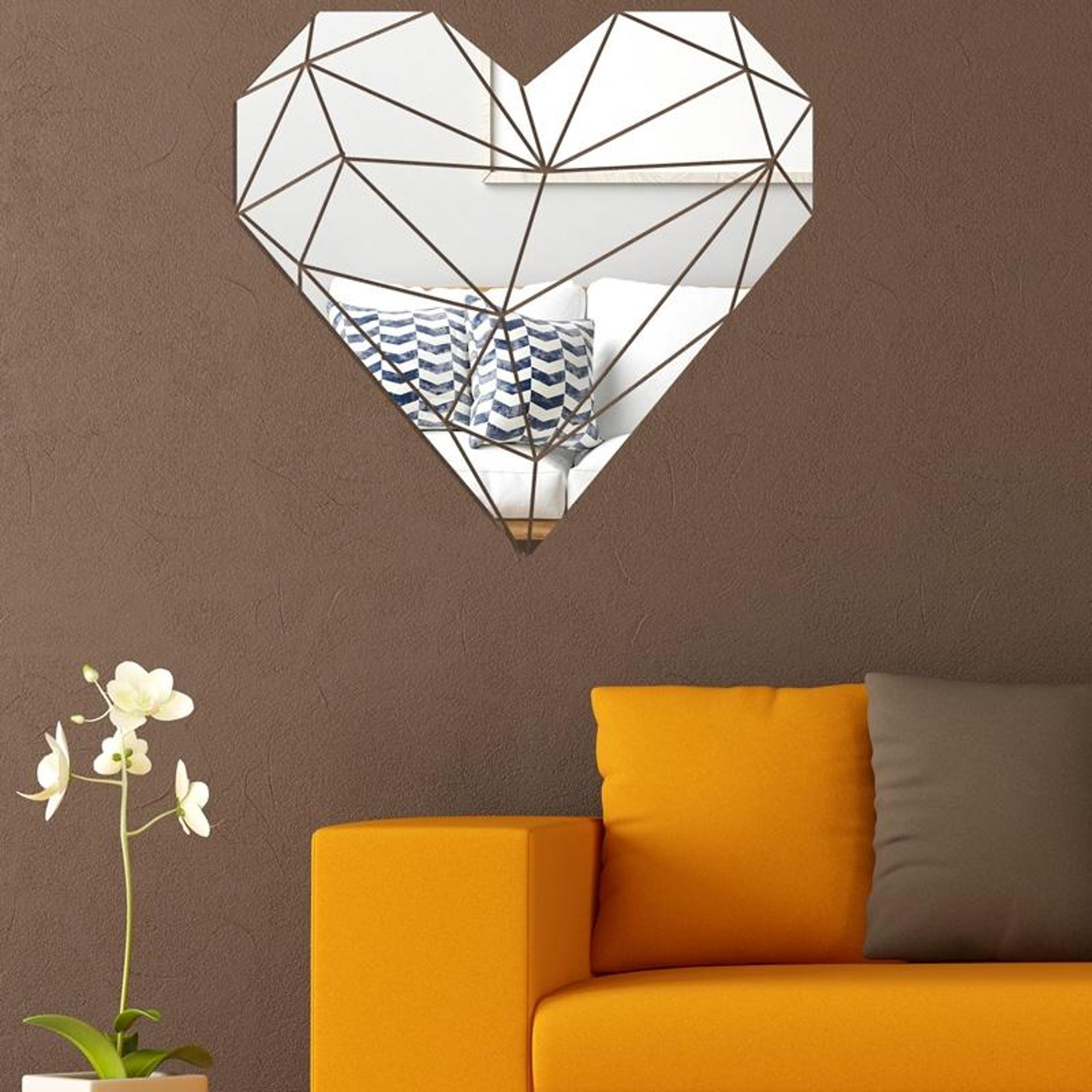 27-piece acrylic mirror wall stickers heart wall decor set with self-adhesive 3d diy design