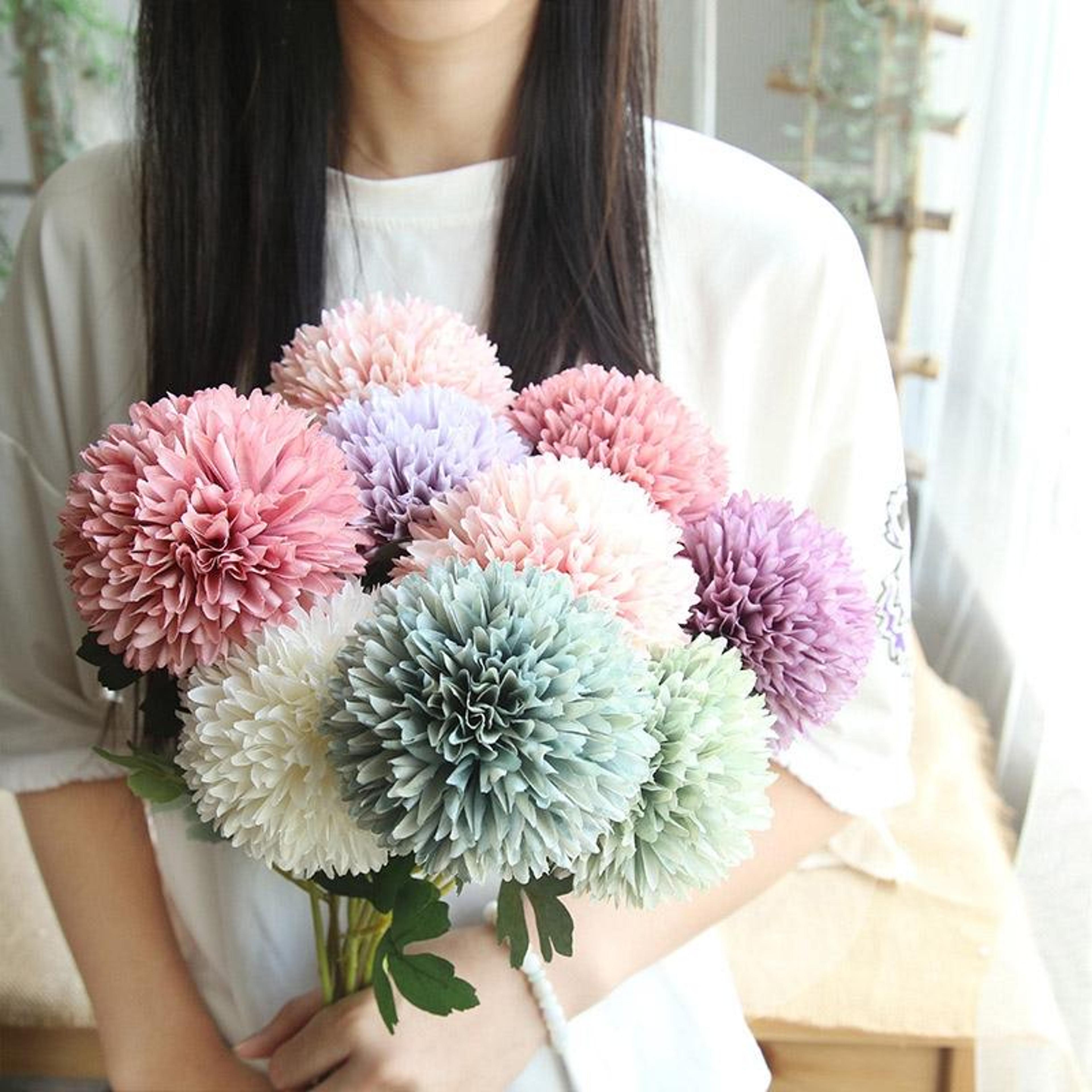 artificial dandelion flower stem for home decor & wedding bouquet arrangements