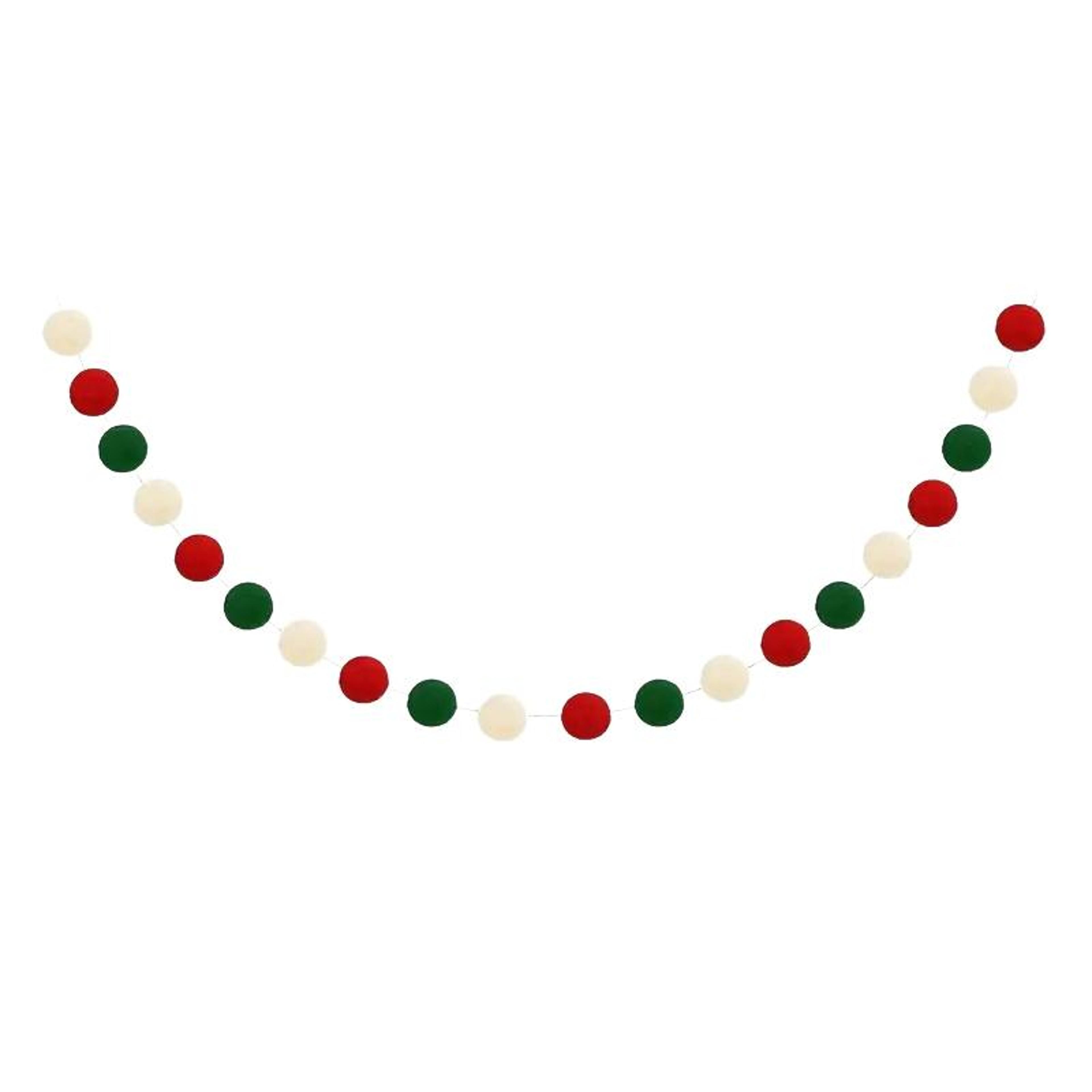 2m felt ball garland with 20 colorful pom poms for christmas party & holiday home decor