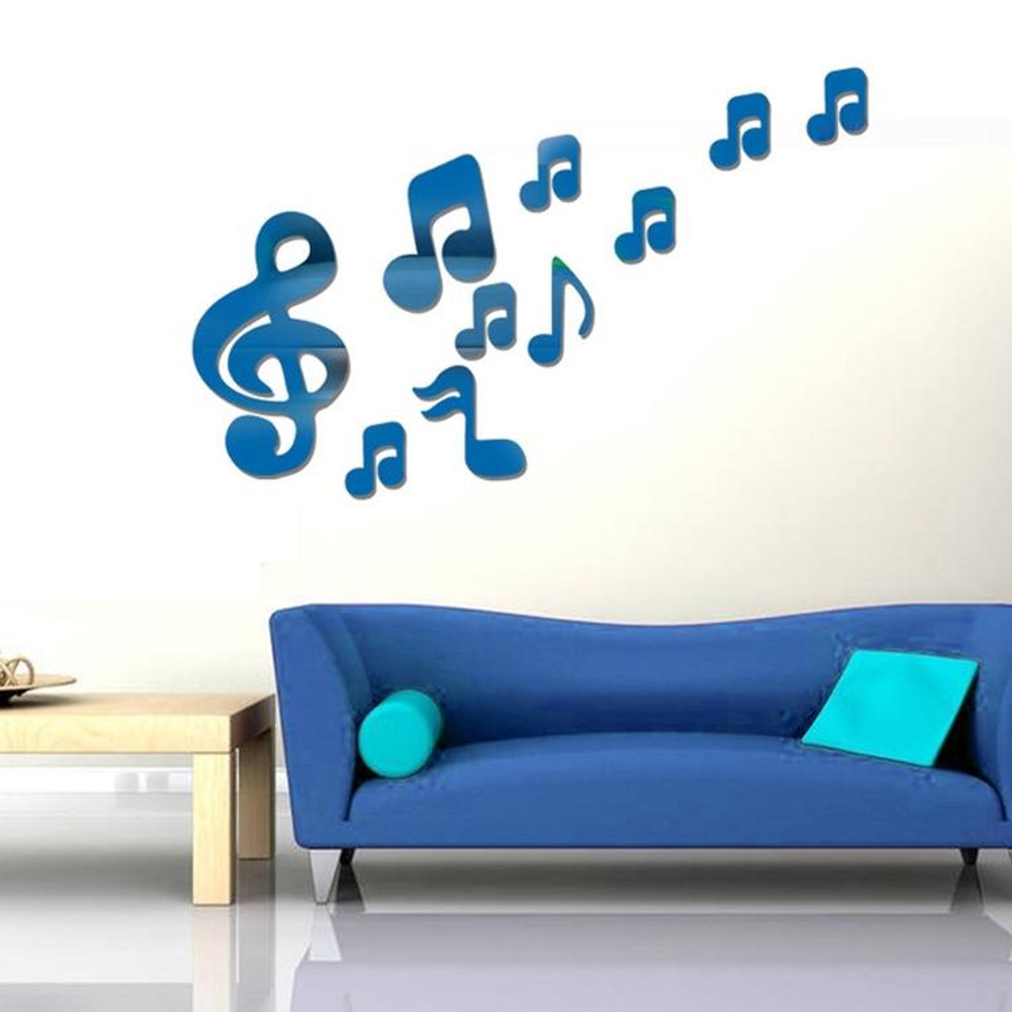 3d acrylic mirror wall sticker musical note diy wall decor for living room & bedroom