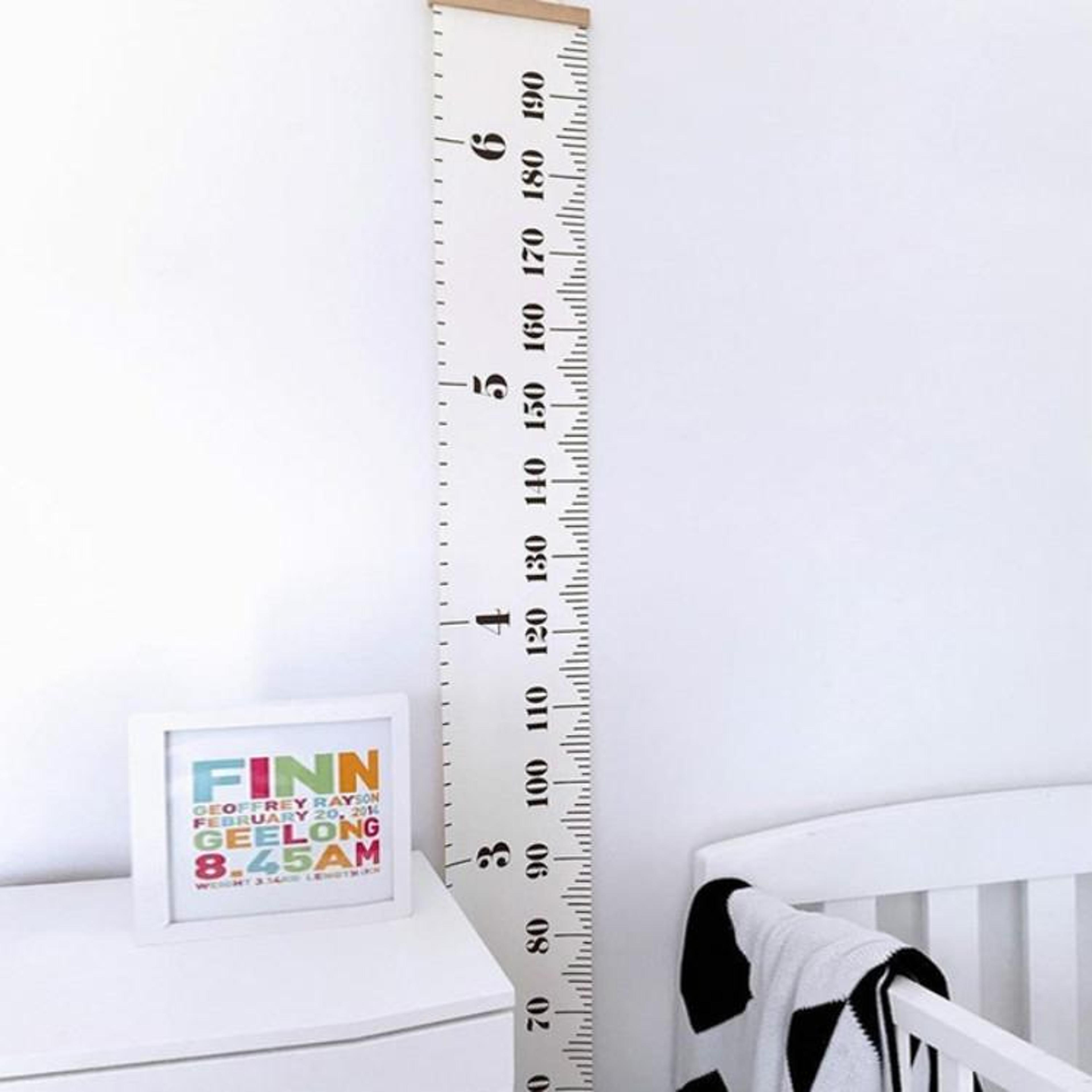 wooden canvas kids growth chart wall height ruler hanging decor for children's rooms