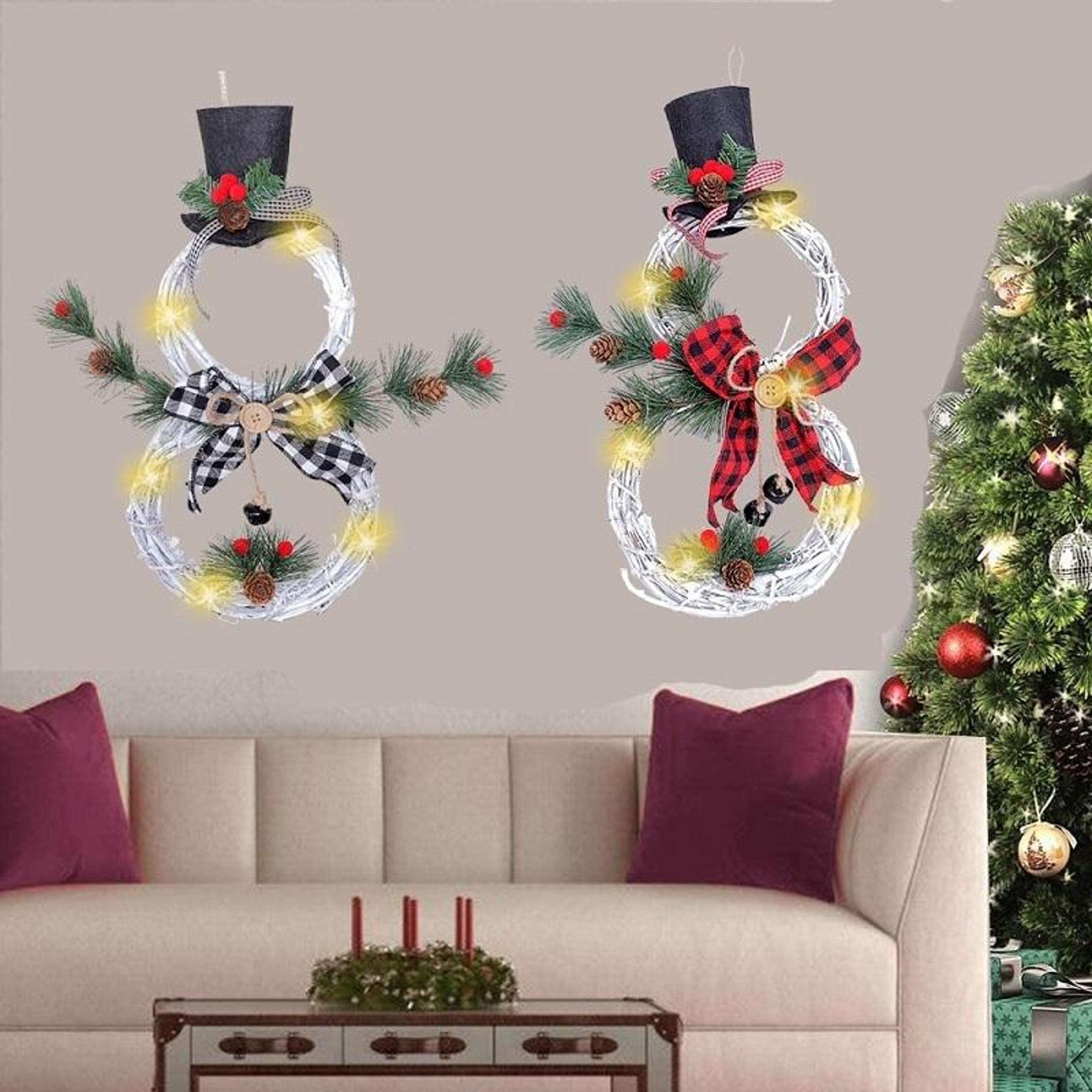 lighted christmas wreath with led lights rustic christmas door wreath garland decor