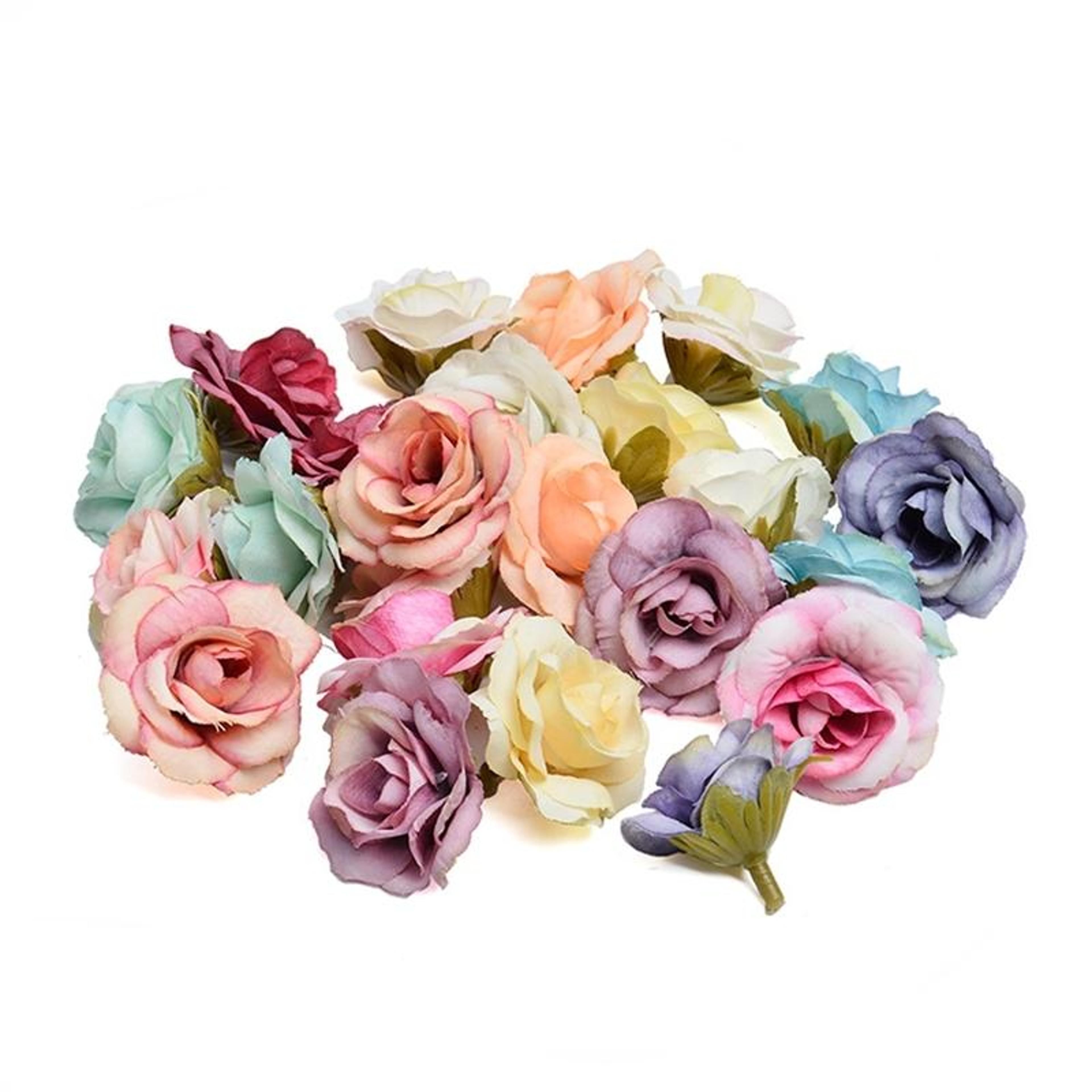 10 sets artificial silk rose heads 4cm for wedding flower decorations, diy floral crafts & home decor