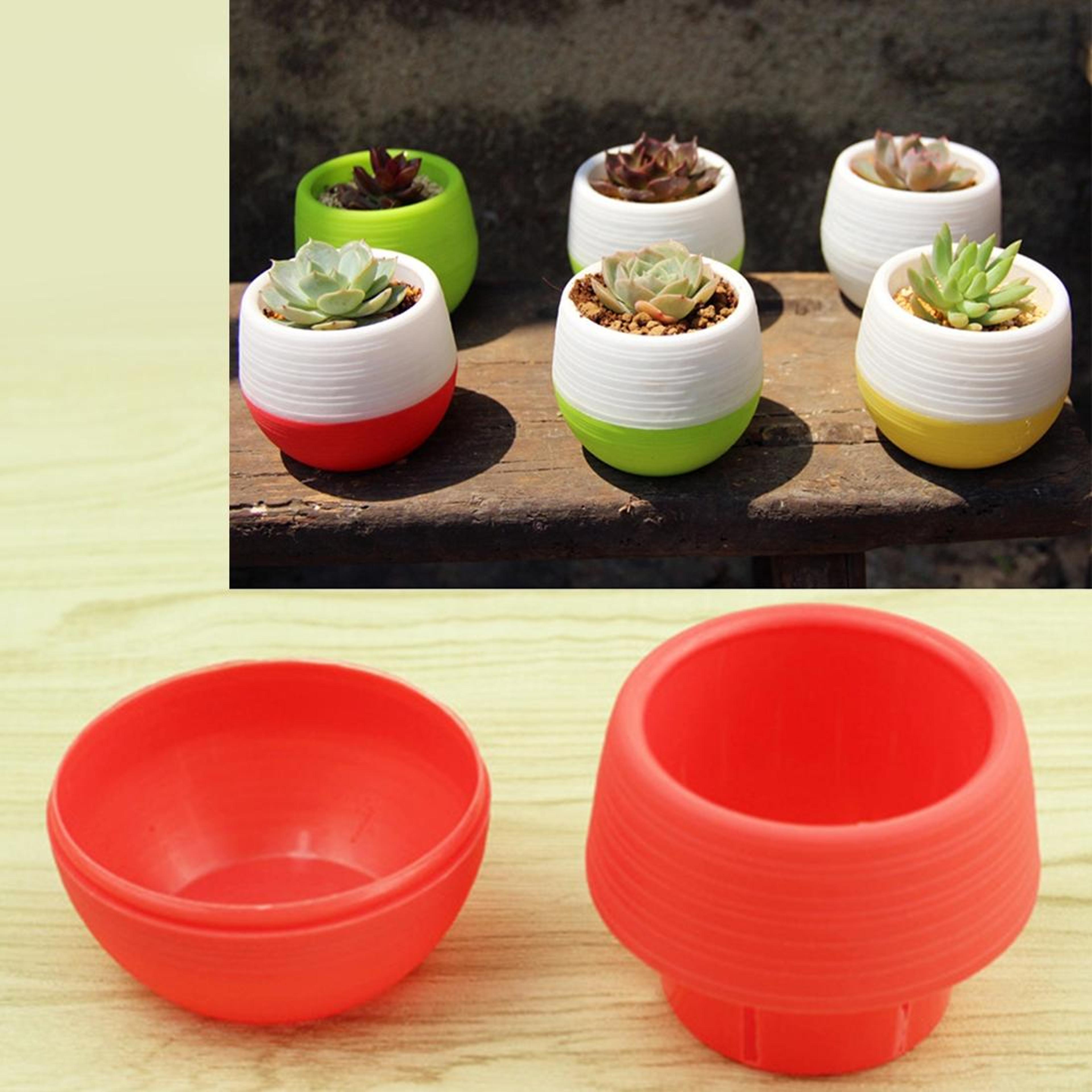 self watering mini flower pot plastic indoor plant planter with water reservoir