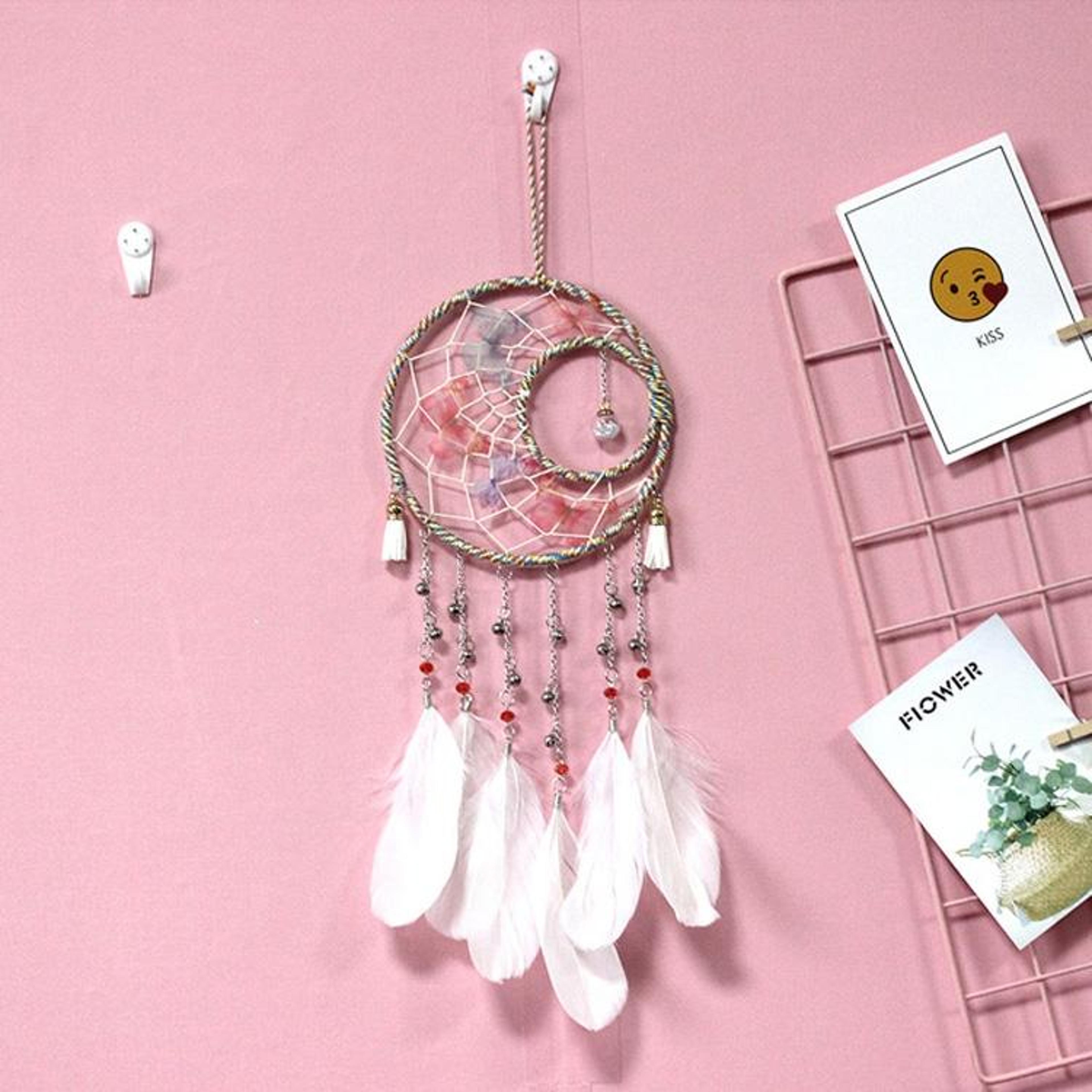 sun and moon dream catcher wall hanging handwoven boho decor for home & car