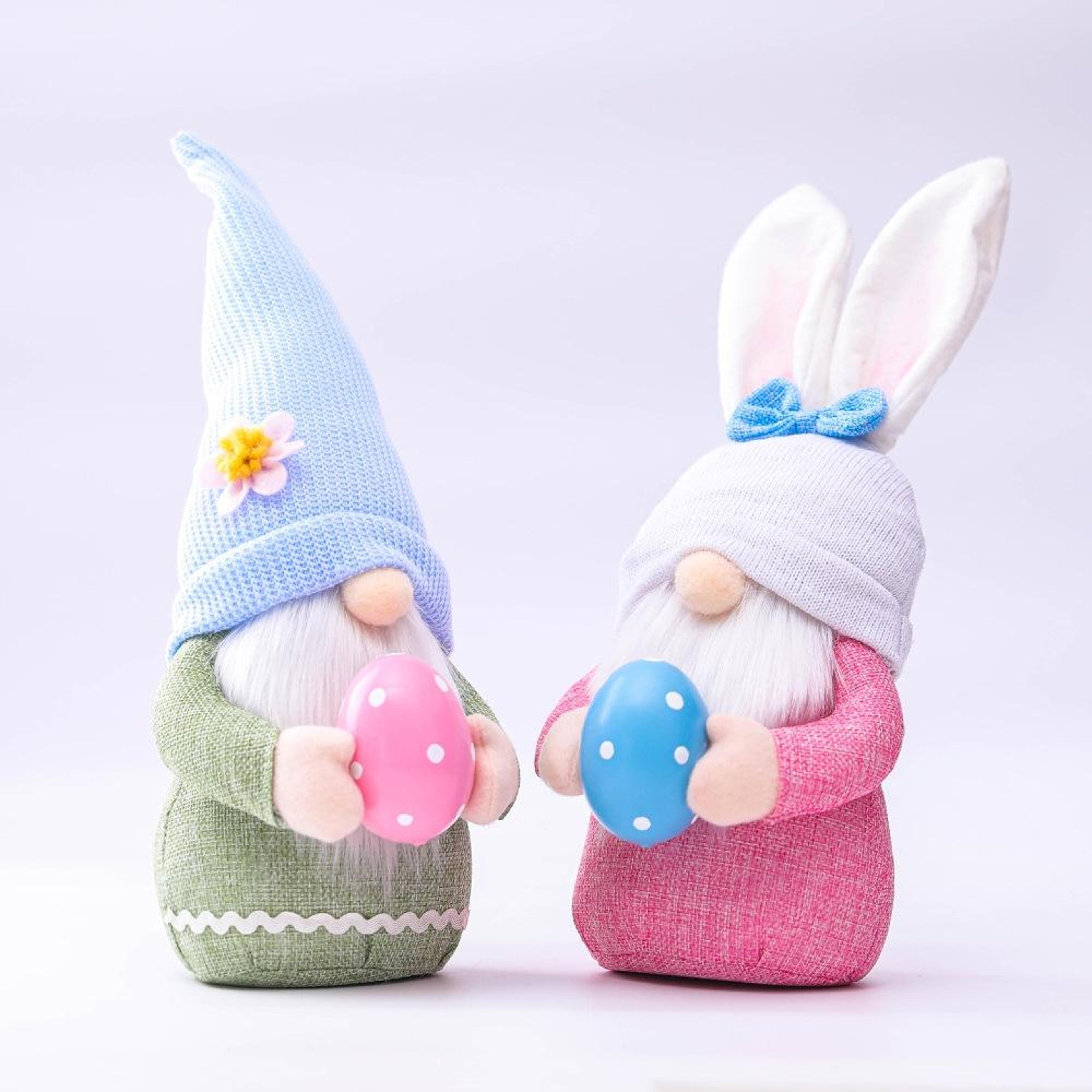 2pcs easter bunny gnome plush dolls decorative spring home decor set