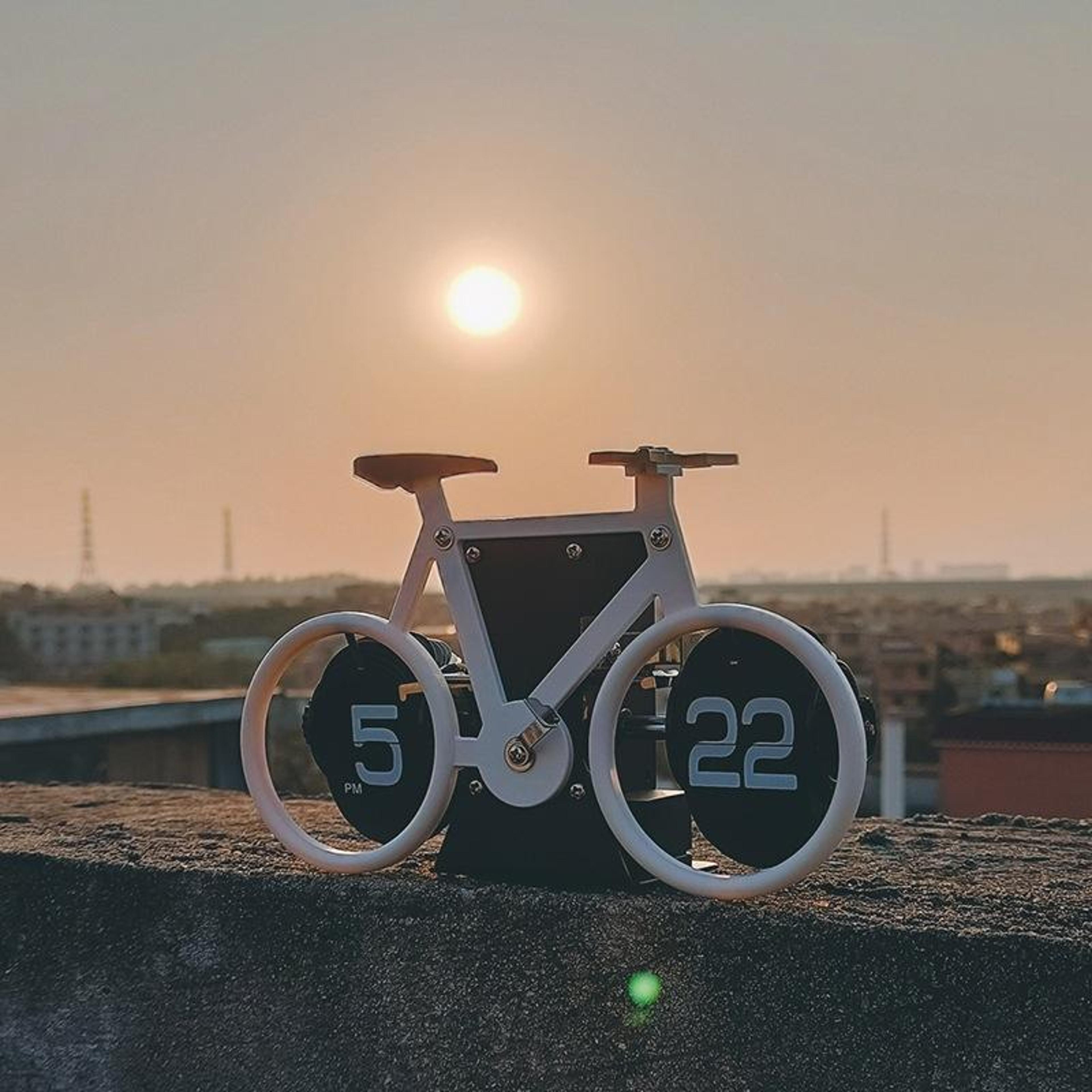 retro bicycle flip clock vintage quartz desk clock for home & office decor